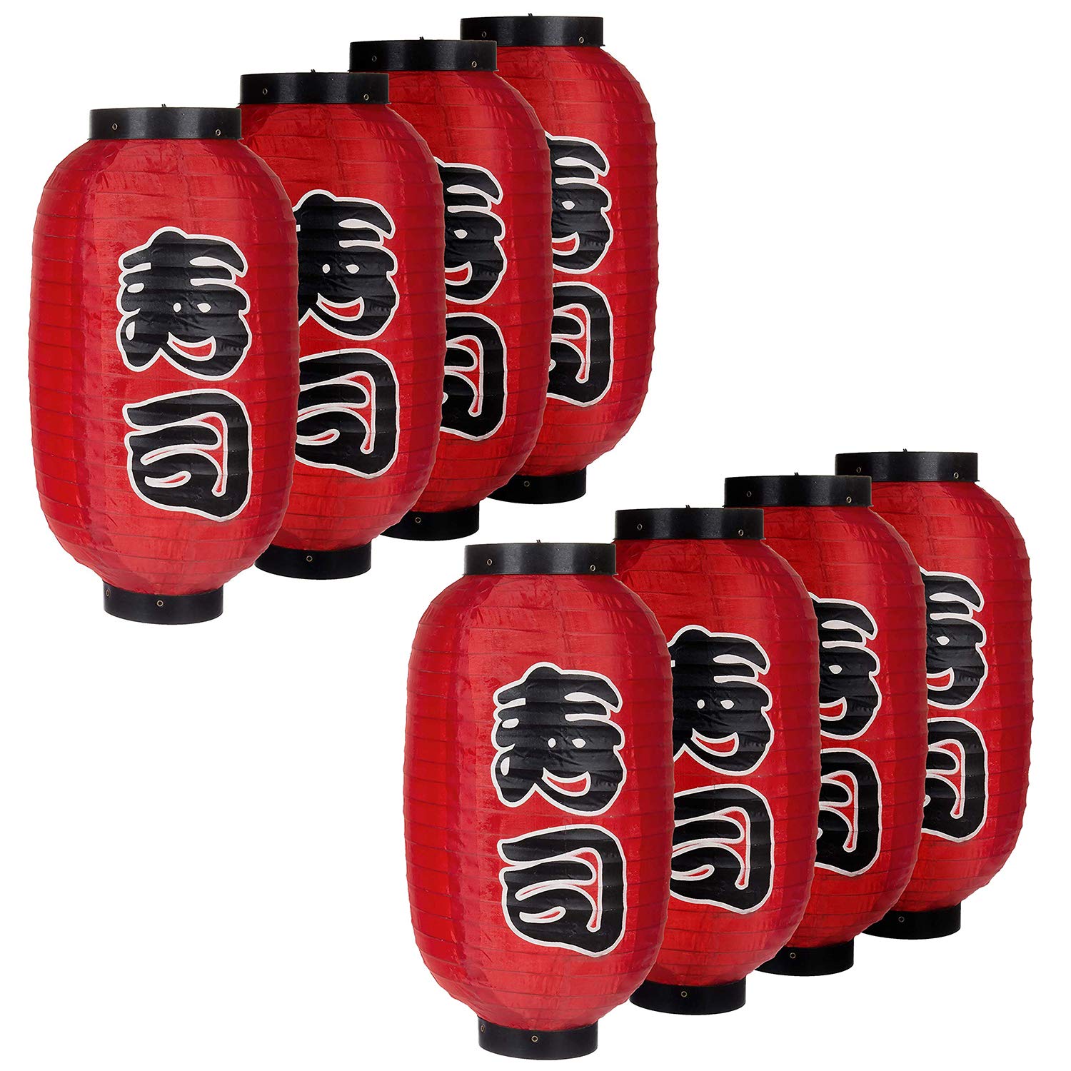 Mygift 14-Inch Red Chochin Japanese Silk Lanterns, Decorations For Tado Taisha Shrine Lantern Festival, Summer Kanto Festival, W