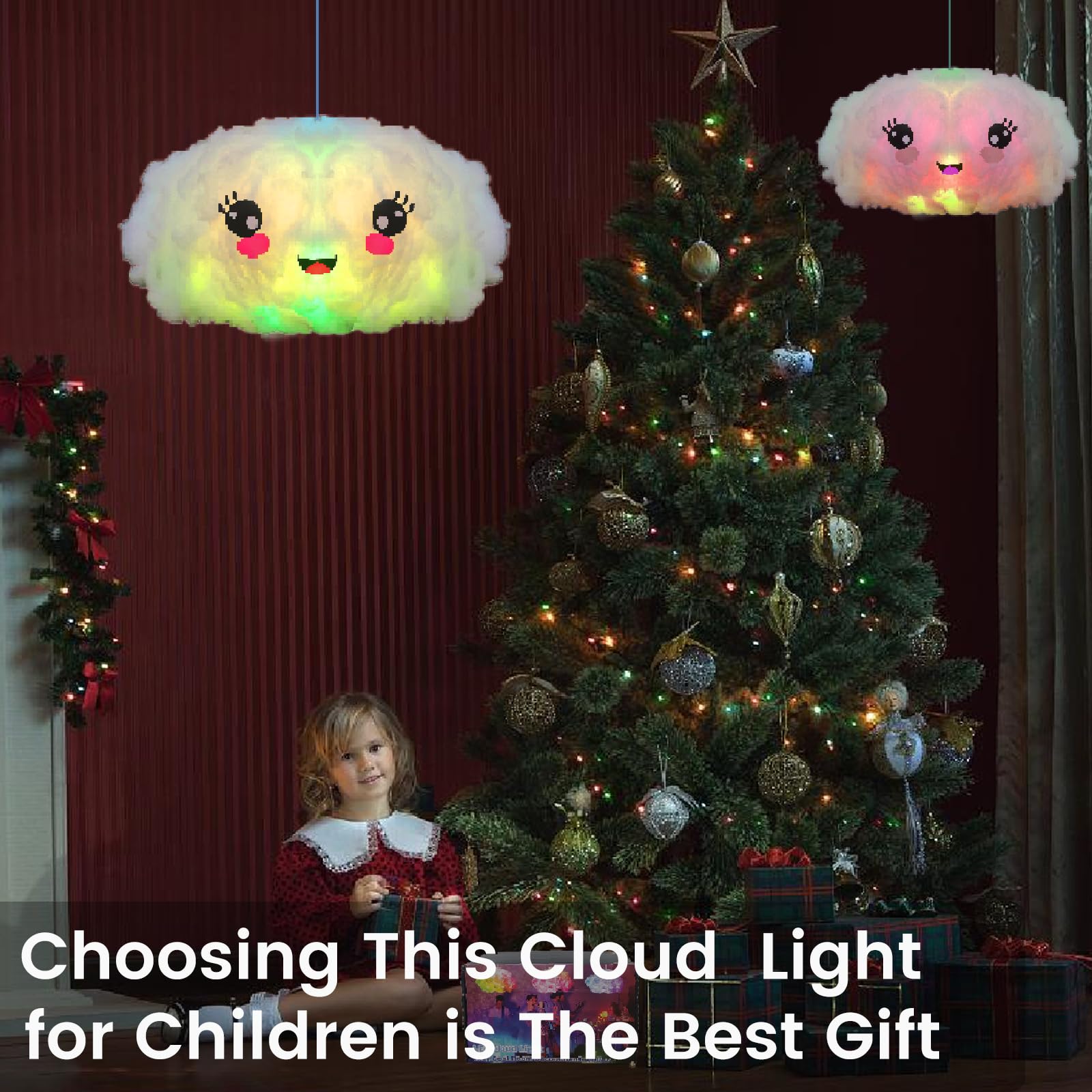 Tbmjttf 3D Floating Cloud Lamp Smart App And Remote Control, Fluffy Cloud Night Light Hanging Rgb Lights For Ceiling Music Sync,