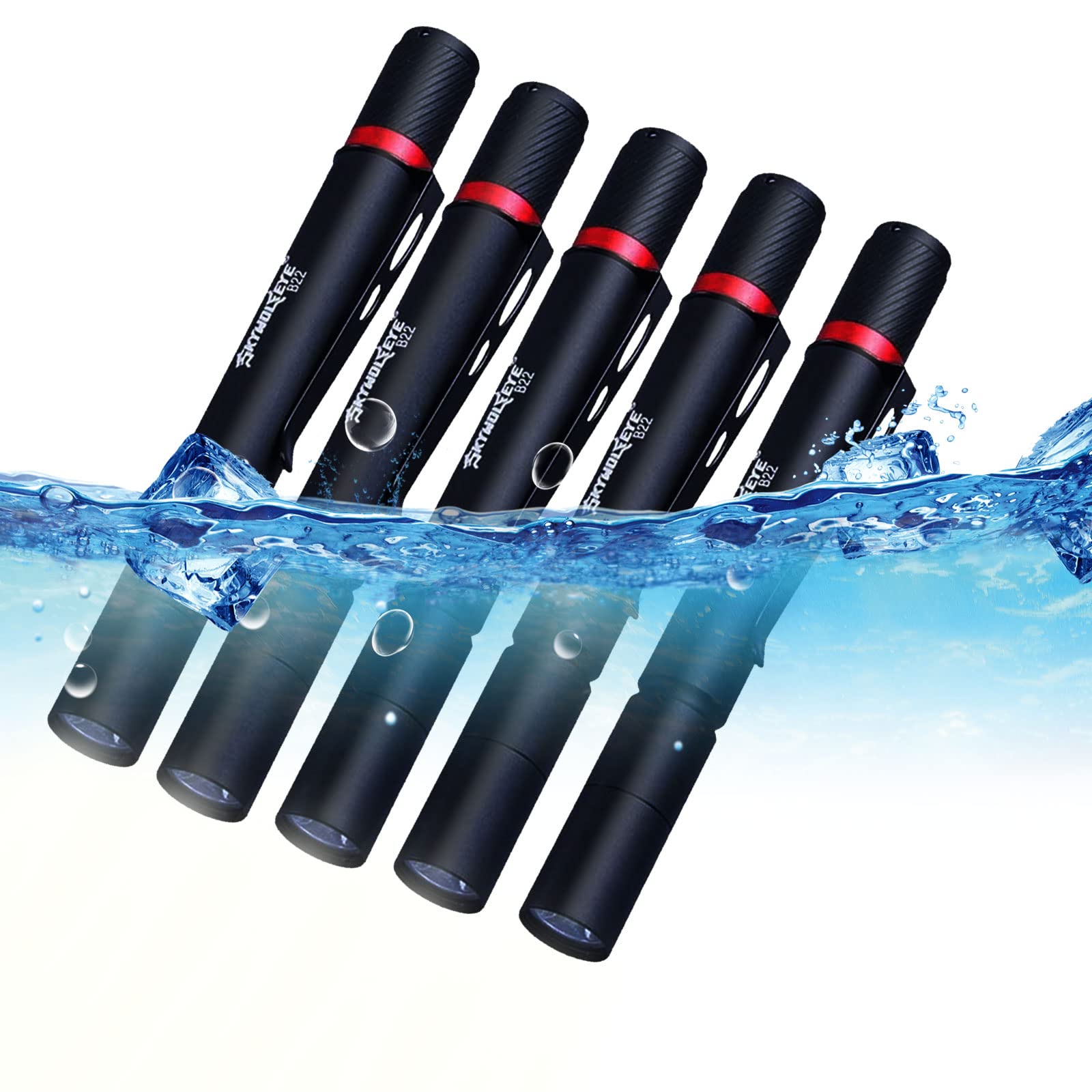 Castnoo 5 Pack Pen Flashlight, 3 Mode Led Pen Light, Pen Light Flashlight Pocket Flashlight With Clip, Bright 500 Lumens Mini Pe