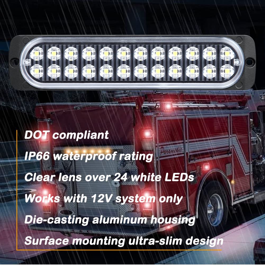 AT-HAIHAN LED Reverse Backup Lights, 7.5 Inch Aluminum, White, DOT Compliant, Waterproof, for Truck, Tractor, Jeep, RV
