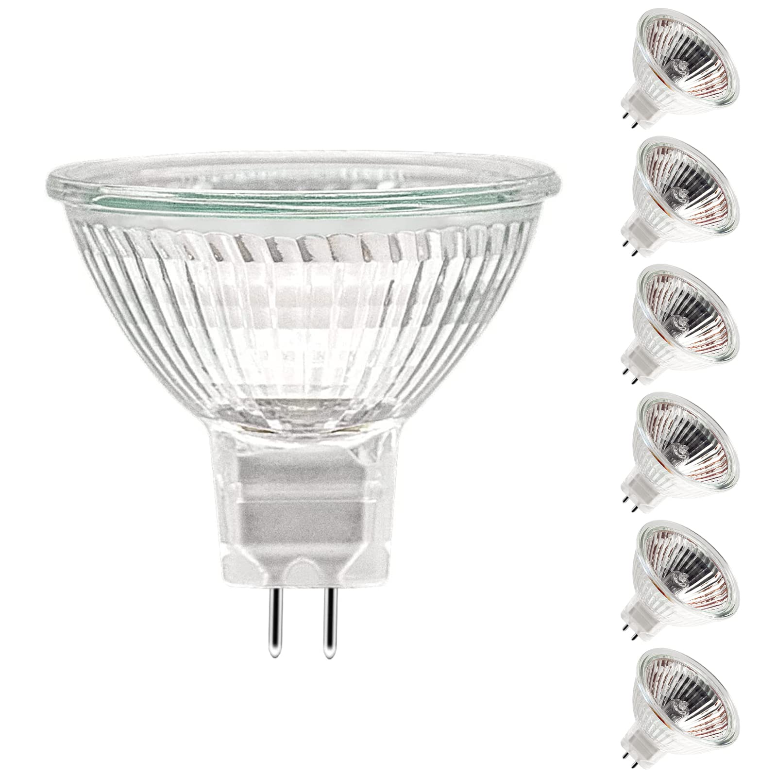 Etuolmp Mr16 Halogen Bulb 20W 12V, Durable 6 Packs High Output Halogen Light Bulbs 2 Pin Gu5.3 Base For Landscape Lights, Track 