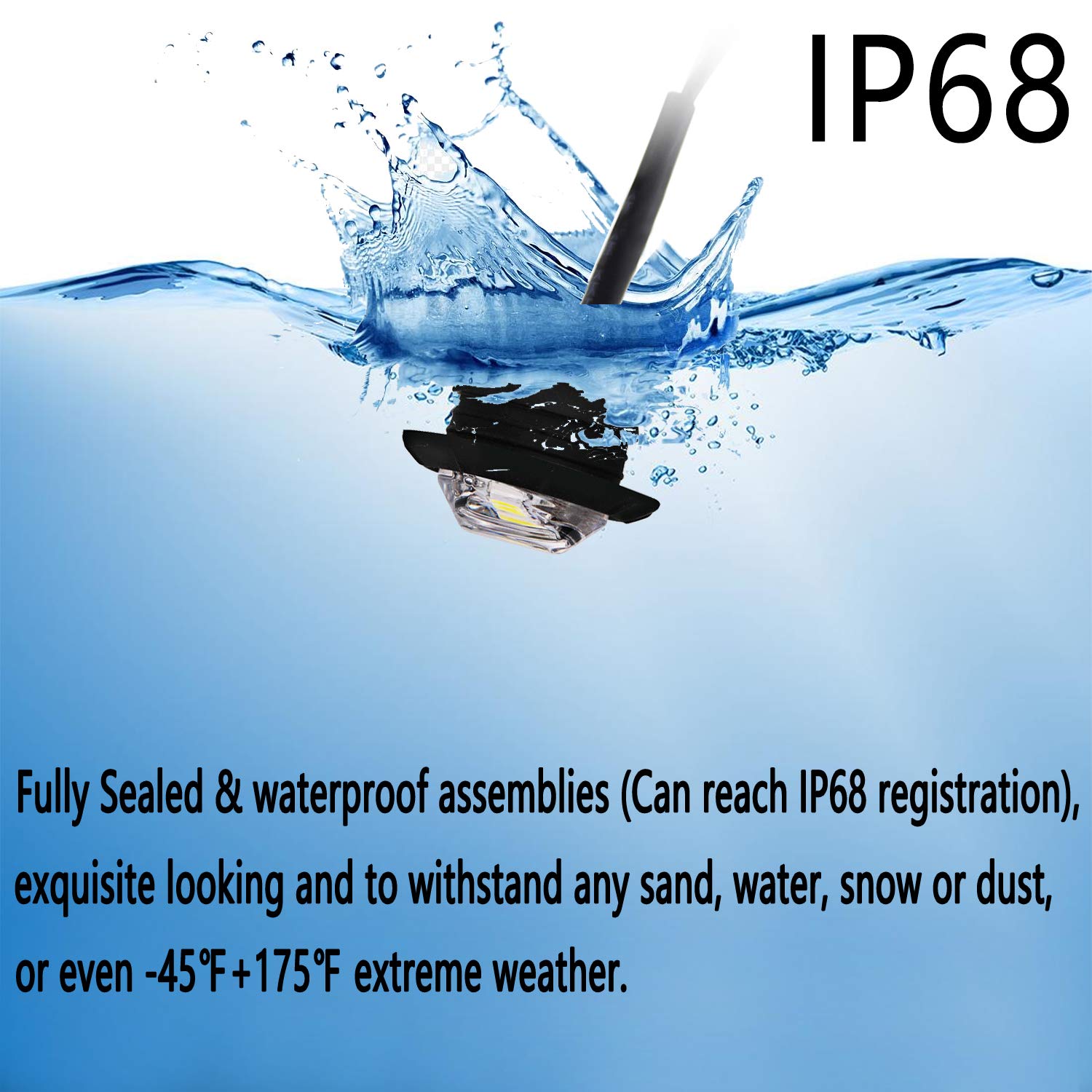 KEING 10 Pack Mini Round Waterproof LED Marker Lights, 12V, White for Trailer, Truck, Bus, ATV, RV, 5 Years Warranty