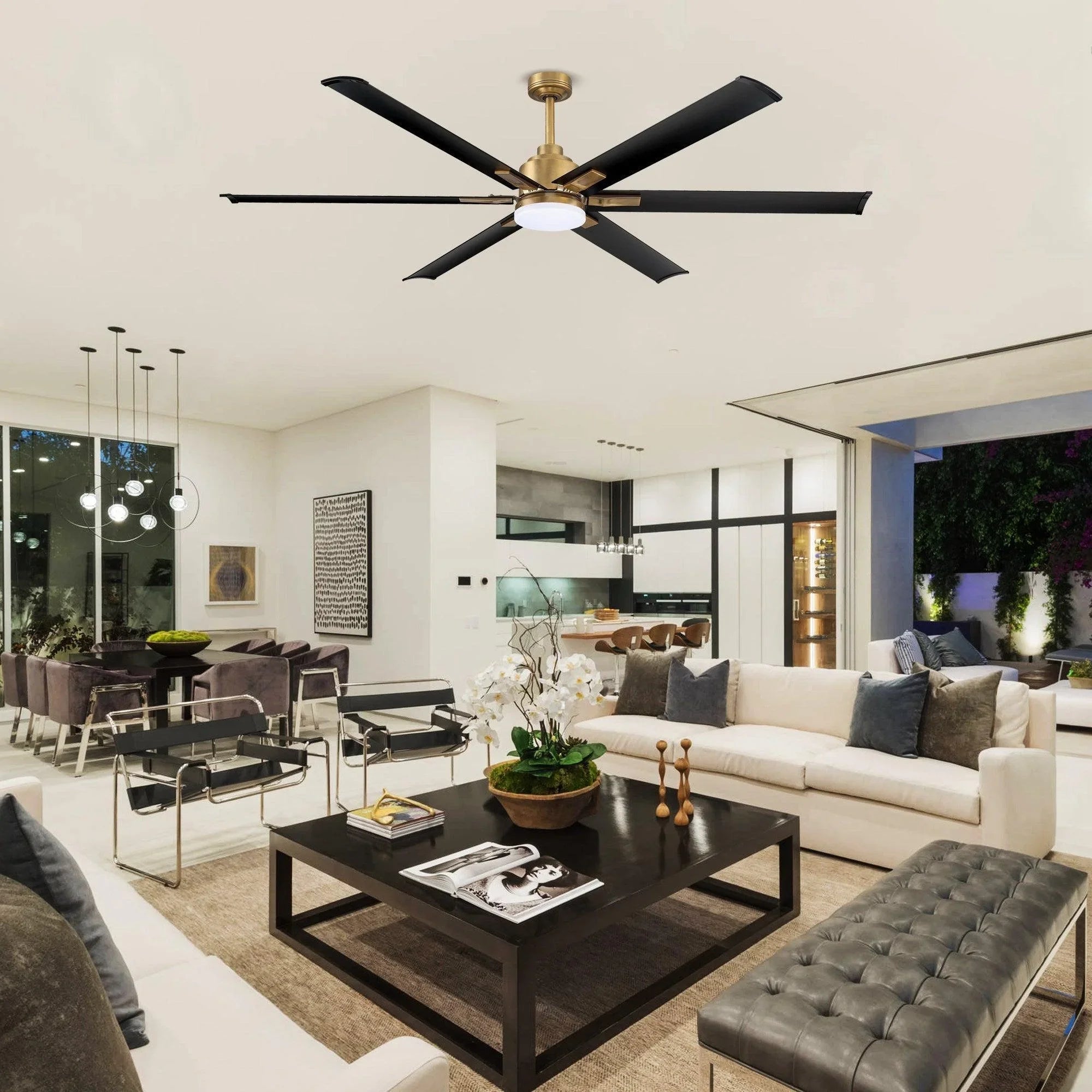 72" Bankston 6-Blade Led Ceiling Fan with Remote Light Kit Included