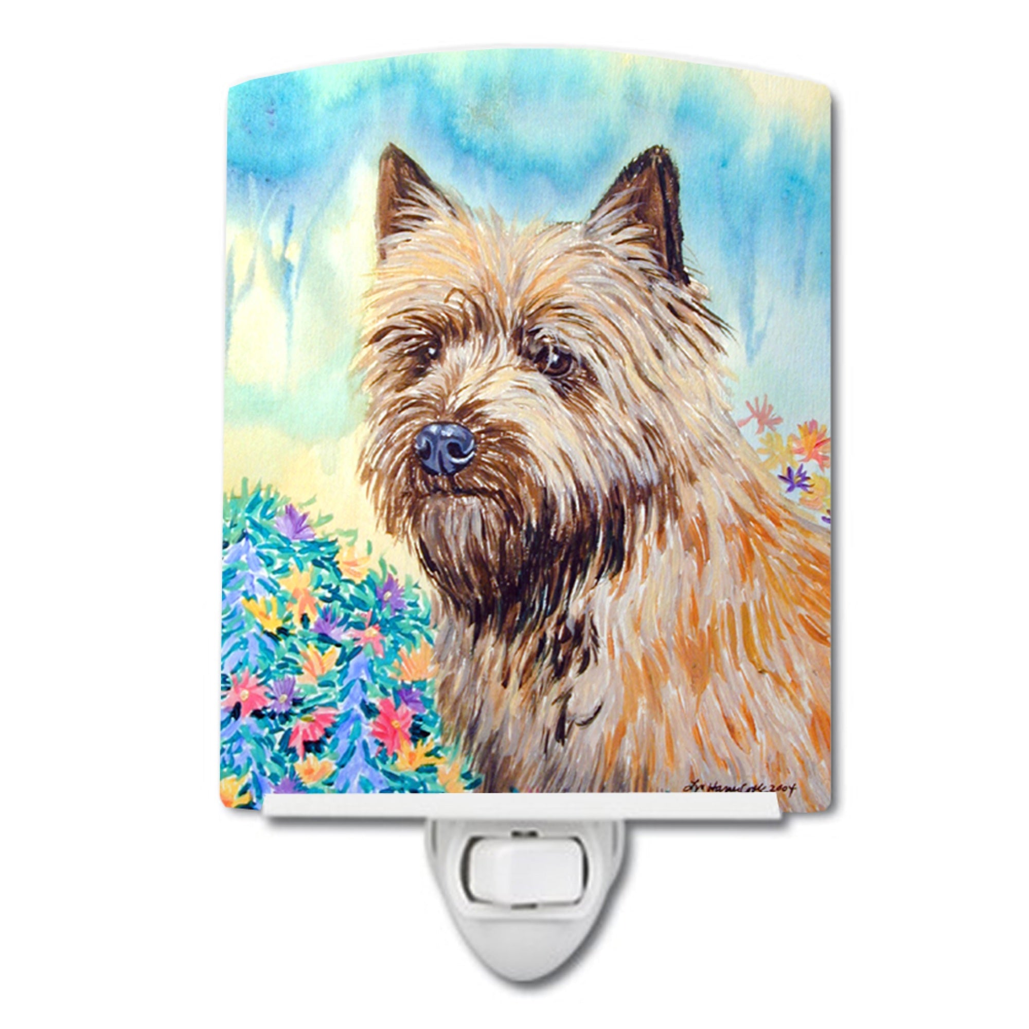  inchCarolines Treasures Cairn Terrier Ceramic Night Light, 6x4, Multicolor inch