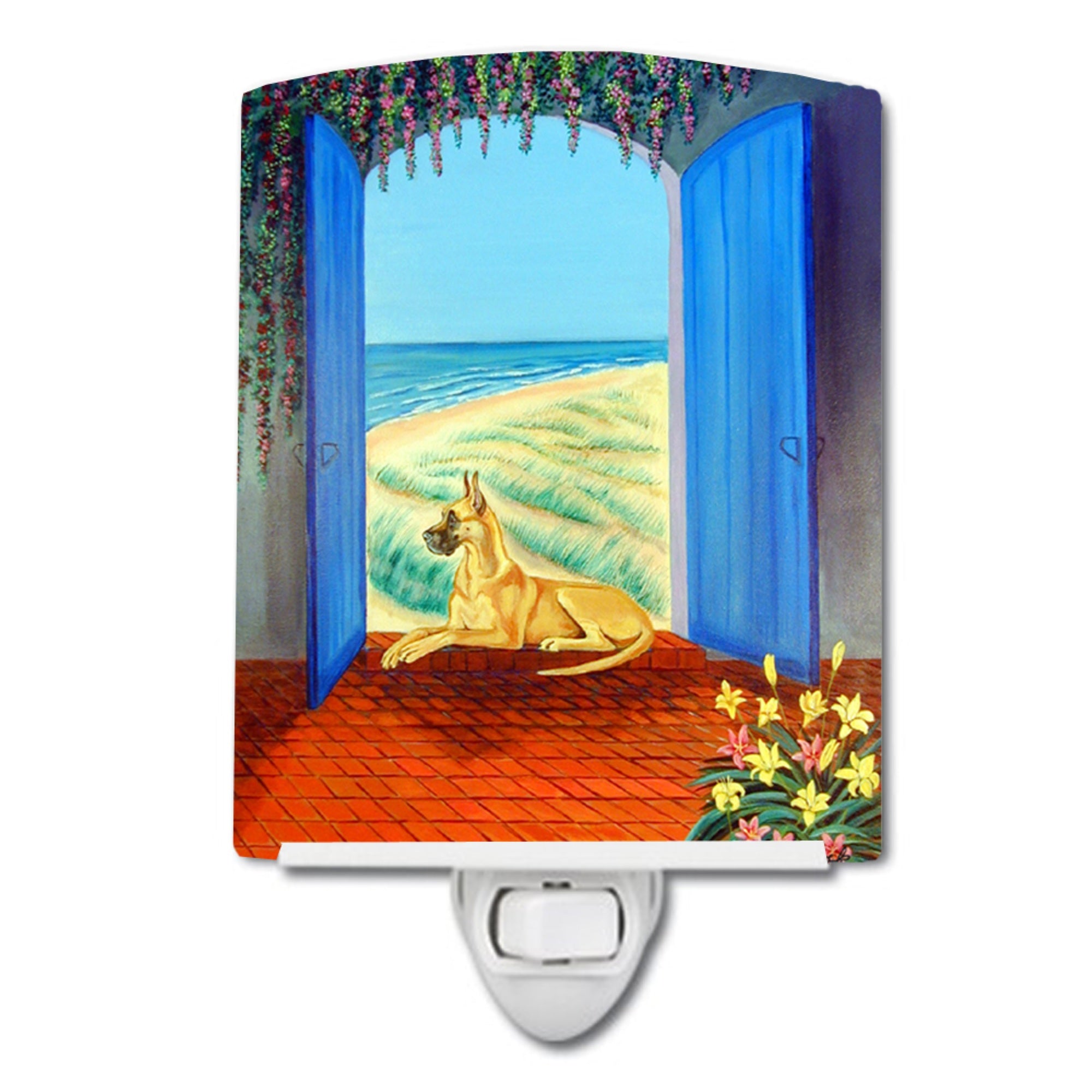  inchCarolines Treasures Dane Ceramic Night Light, 6x4, Multicolor inch