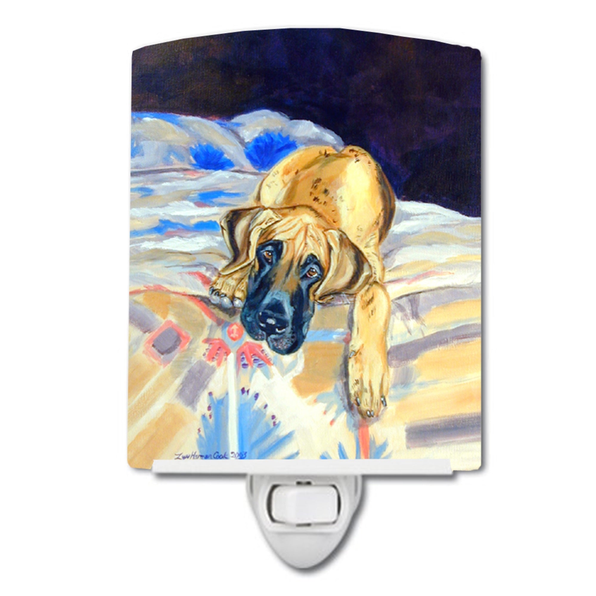  inchCarolines Treasures Fawn Dane Ceramic Night Light, 6x4, Multicolor inch