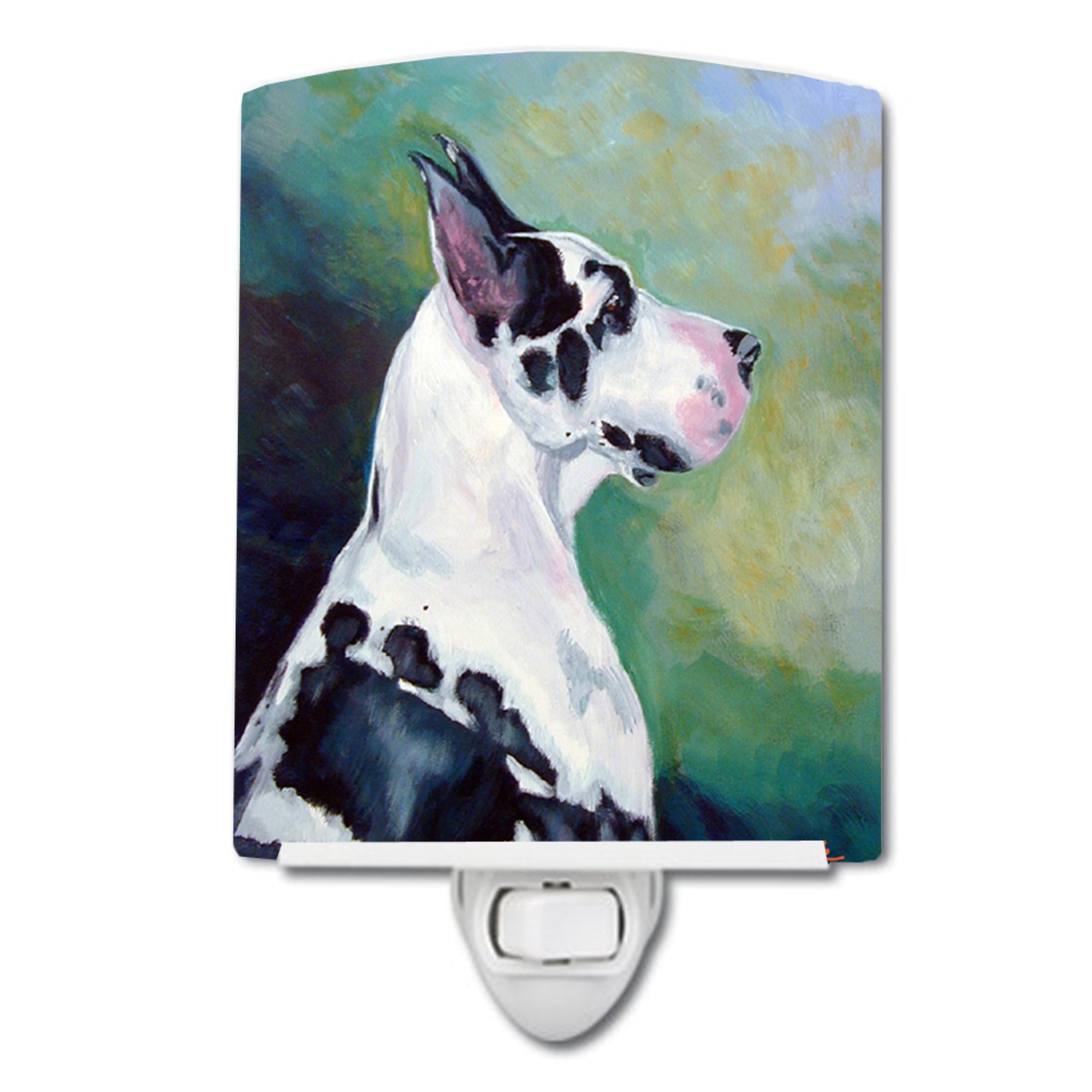  inchCarolines Treasures Harlequin Dane Ceramic Night Light, 6x4, Multicolor inch