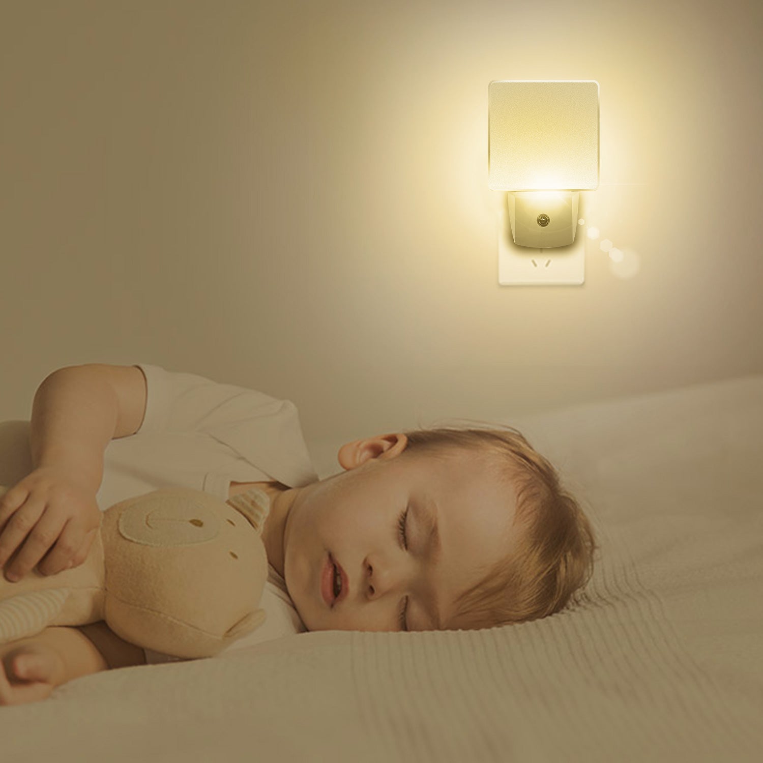 Gpct Led Wall Night Light - Auto On/Off, Dusk To Dawn, Soft Warm White For Hallway, Bedroom, Nursery