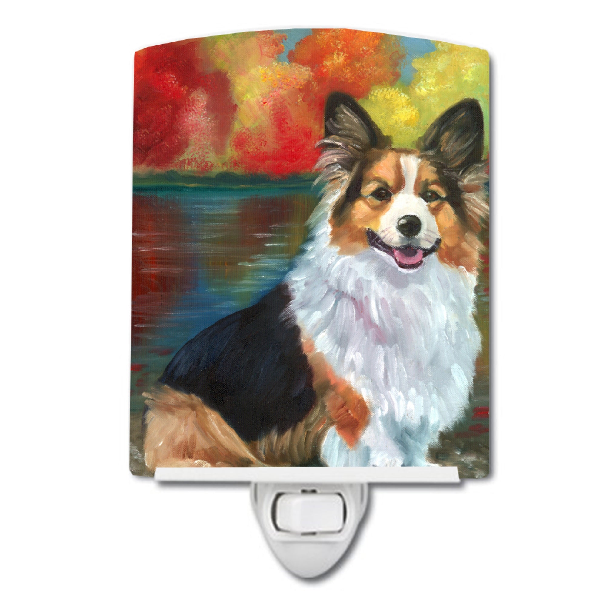  inchCarolines Treasures Corgi by the lake Ceramic Night Light, 6x4, Multicolor inch