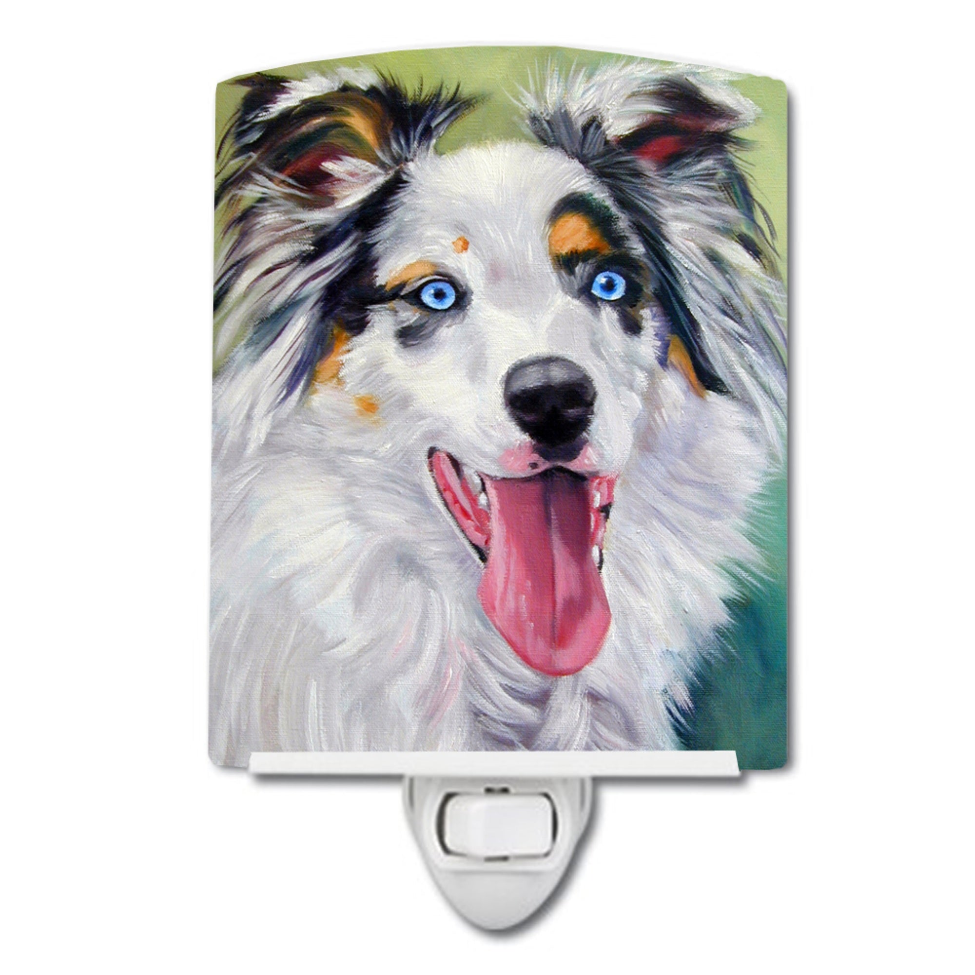  inchCarolines Treasures Australian Shepherd Blue Eyes Ceramic Night Light, 6x4, Multicolor inch