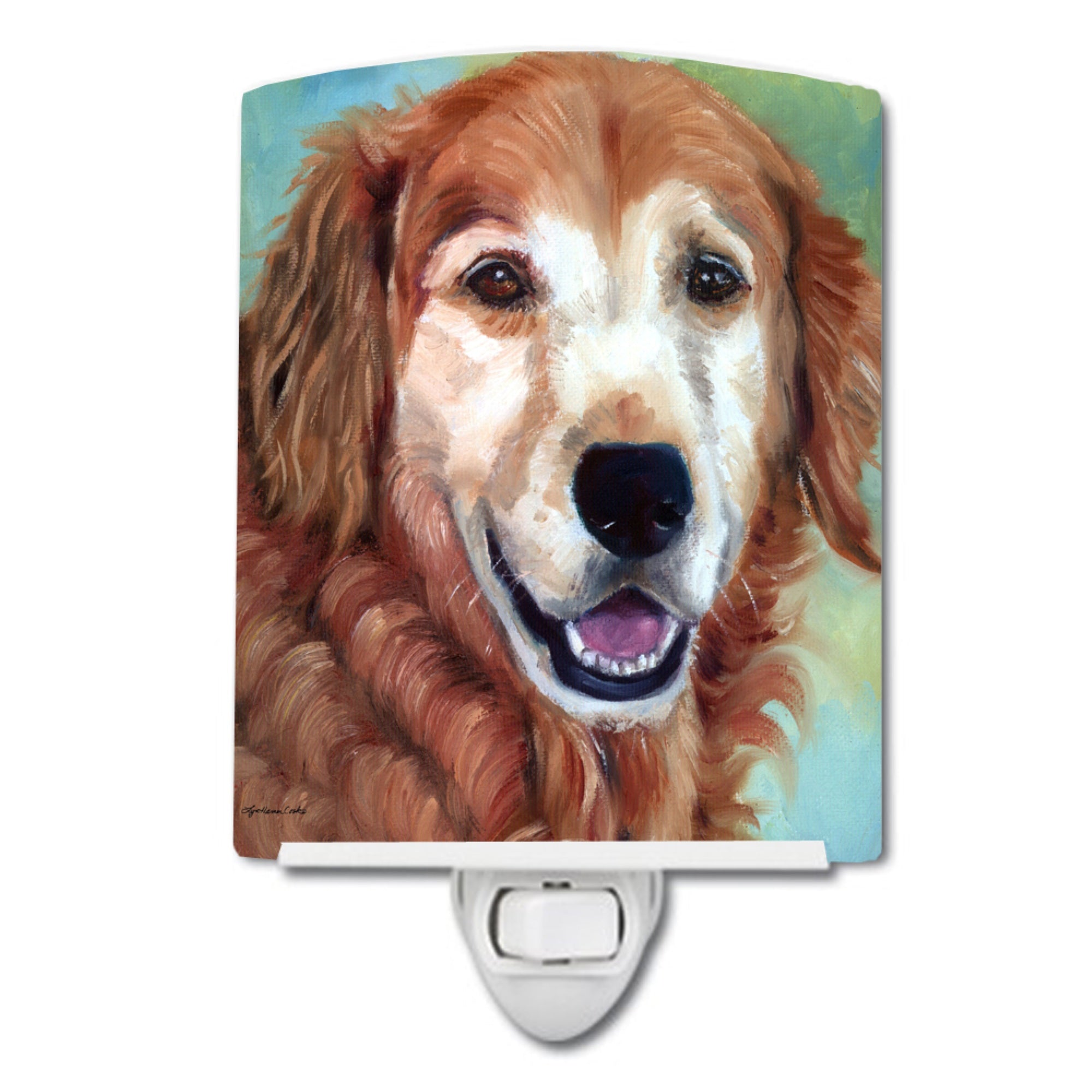  inchCarolines Treasures Golden Retriver Good Boy Ceramic Night Light, 6x4, Multicolor inch