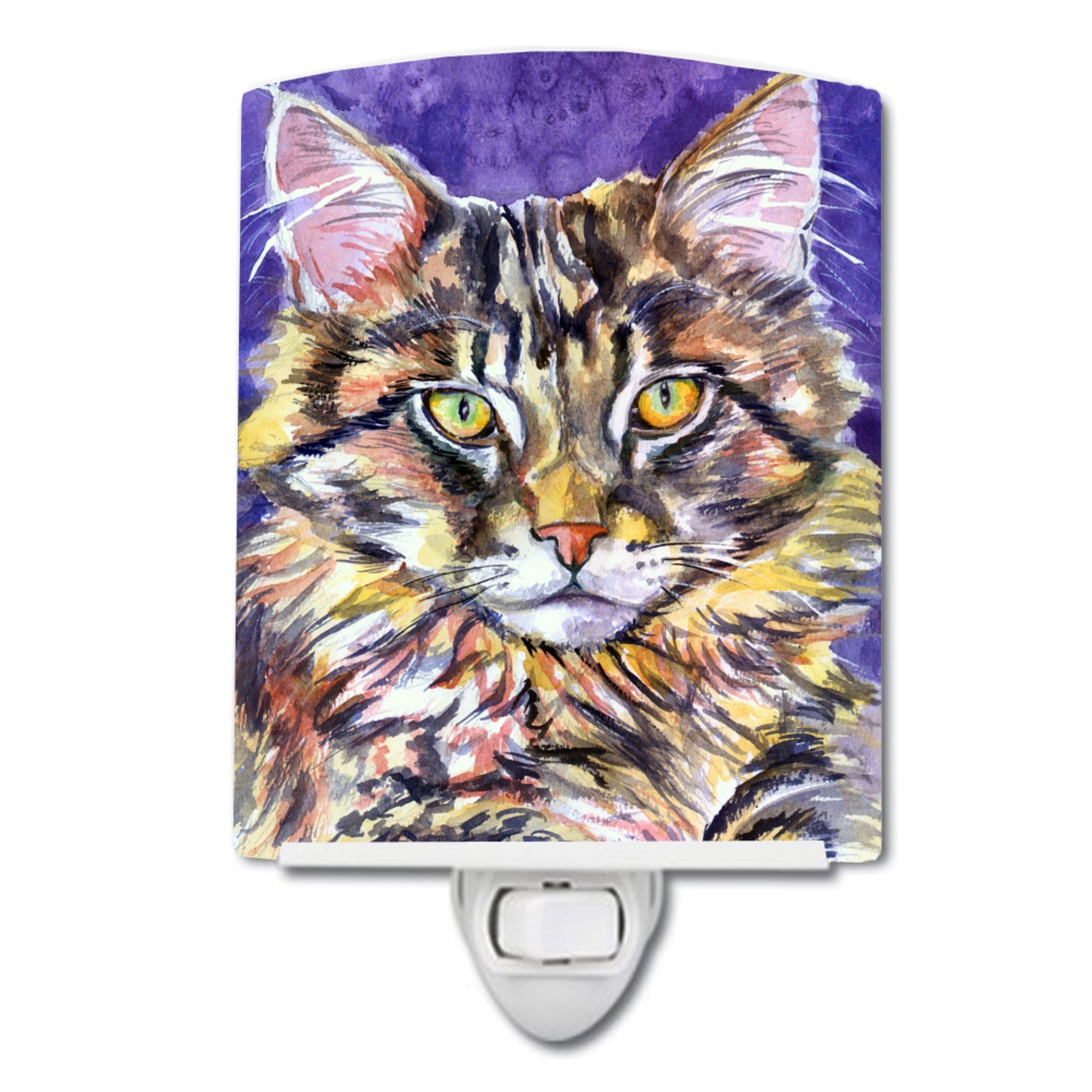  inchCarolines Treasures Maine Coon Sassy Ceramic Night Light, 6x4, Multicolor inch