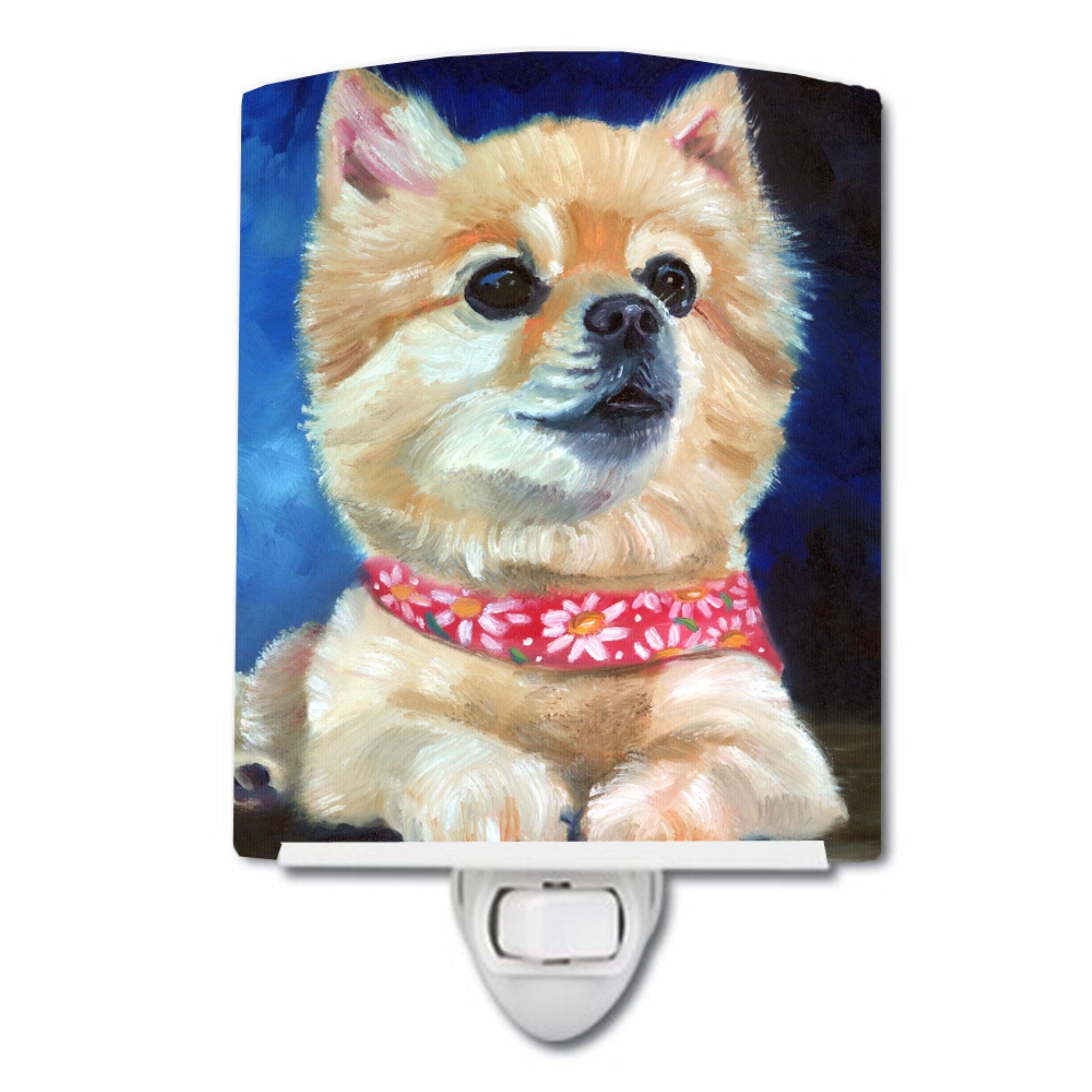  inchCarolines Treasures Fancy Bandana Pomeranian Puppy Ceramic Night Light, 6x4, Multicolor inch