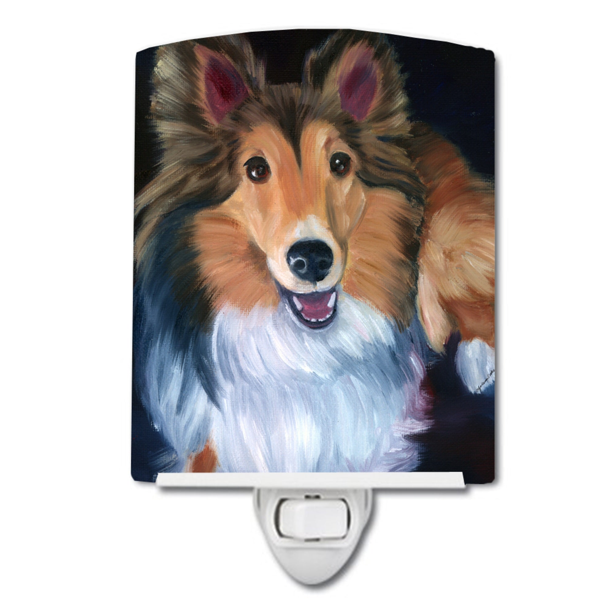  inchCarolines Treasures Sheltie Stand Off Ceramic Night Light, 6x4, Multicolor inch
