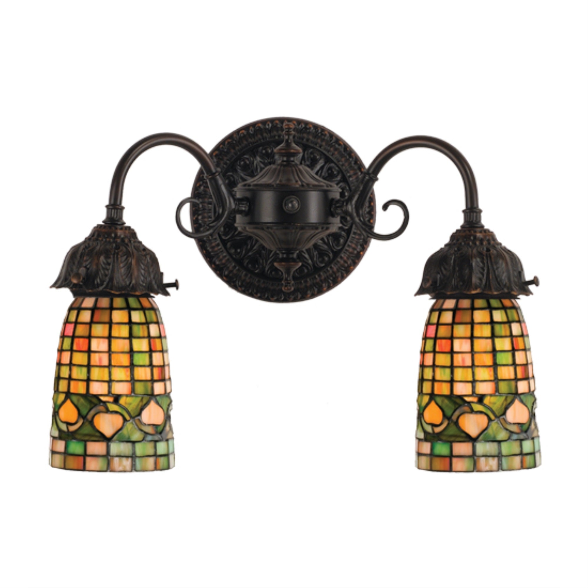 14.5 inchW Tiffany Acorn 2 LT Wall Sconce