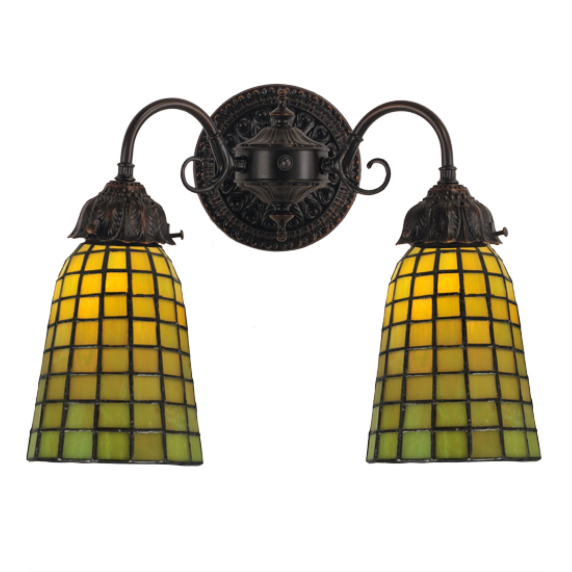 14.5 inchW Geometric Green 2 LT Wall Sconce