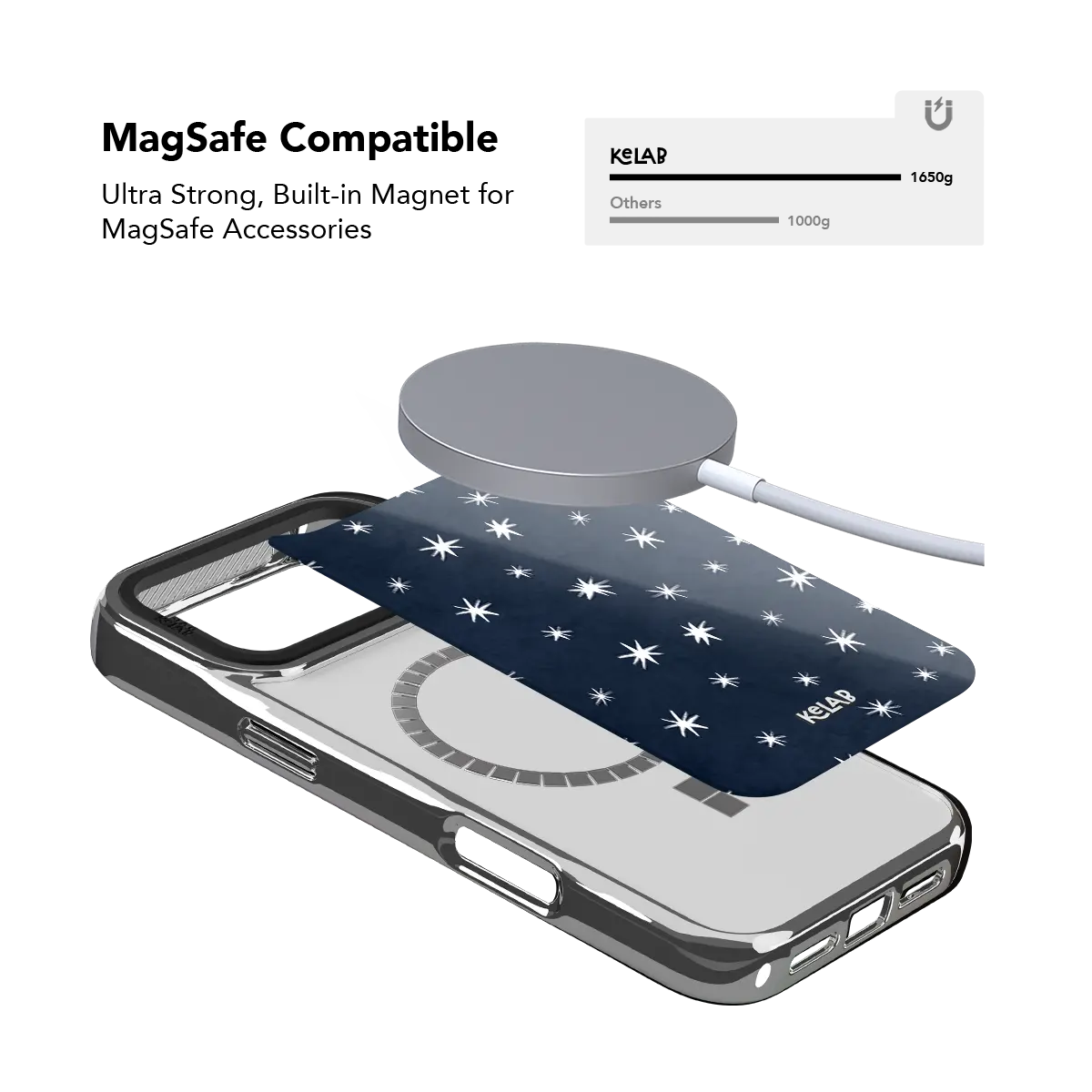Starglimmer | Deep Blue Hand-Drawn Celestial Star iPhone Case