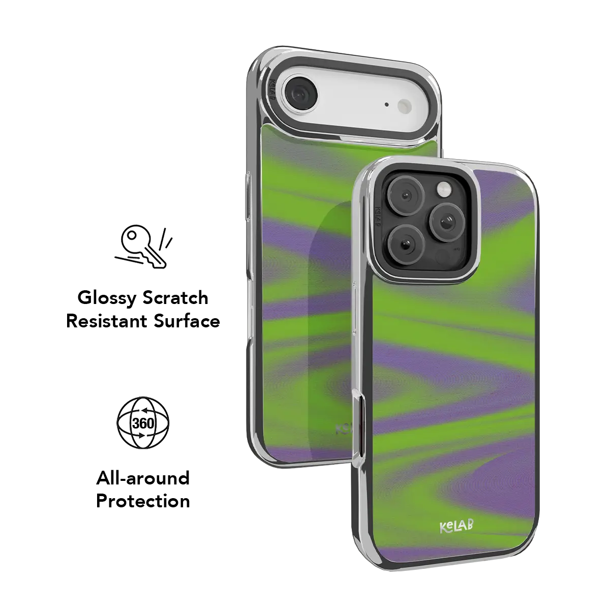Purple Haze | Y2K Neon Green Abstract Wave iPhone Case