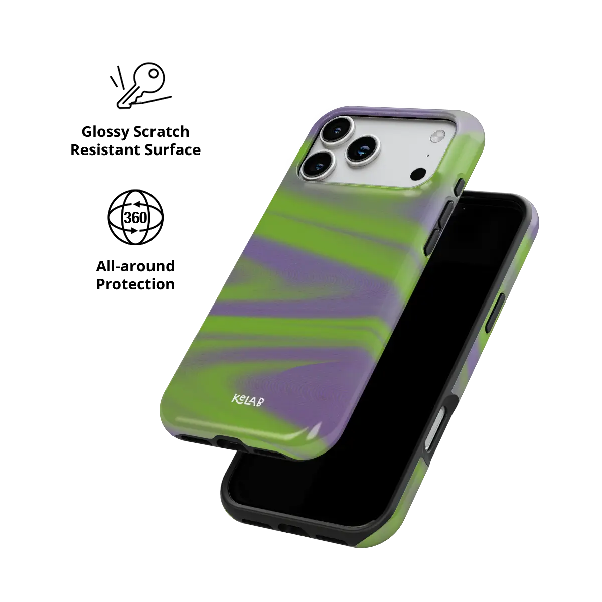Purple Haze | Y2K Neon Green Abstract Wave iPhone Case