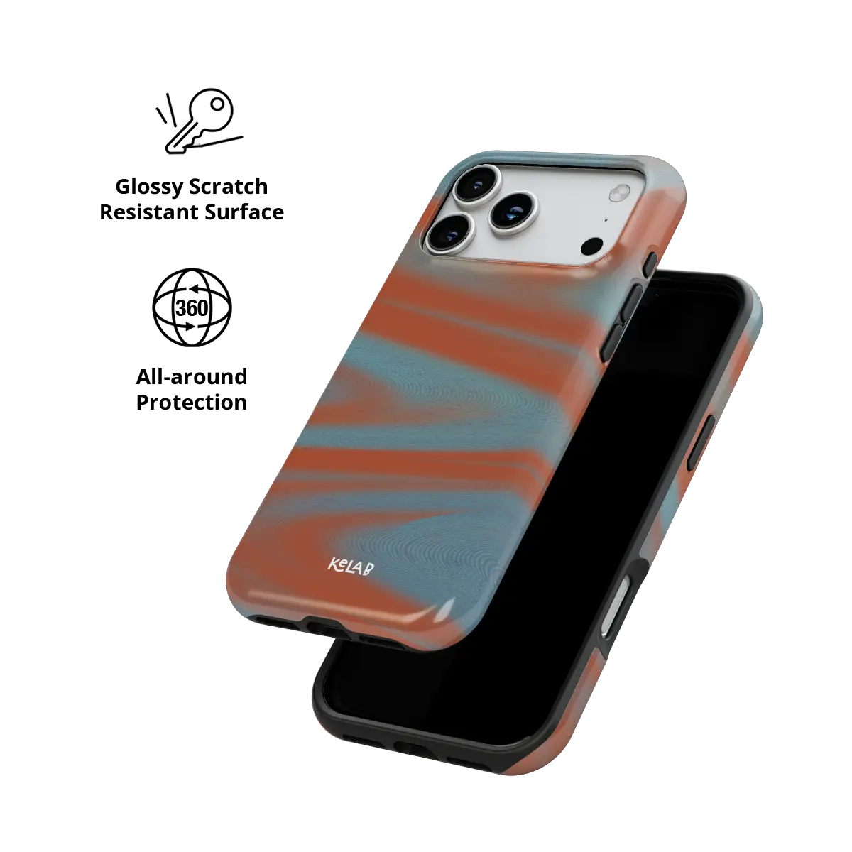 Aalto | Y2K Orange Abstract Wave iPhone Case