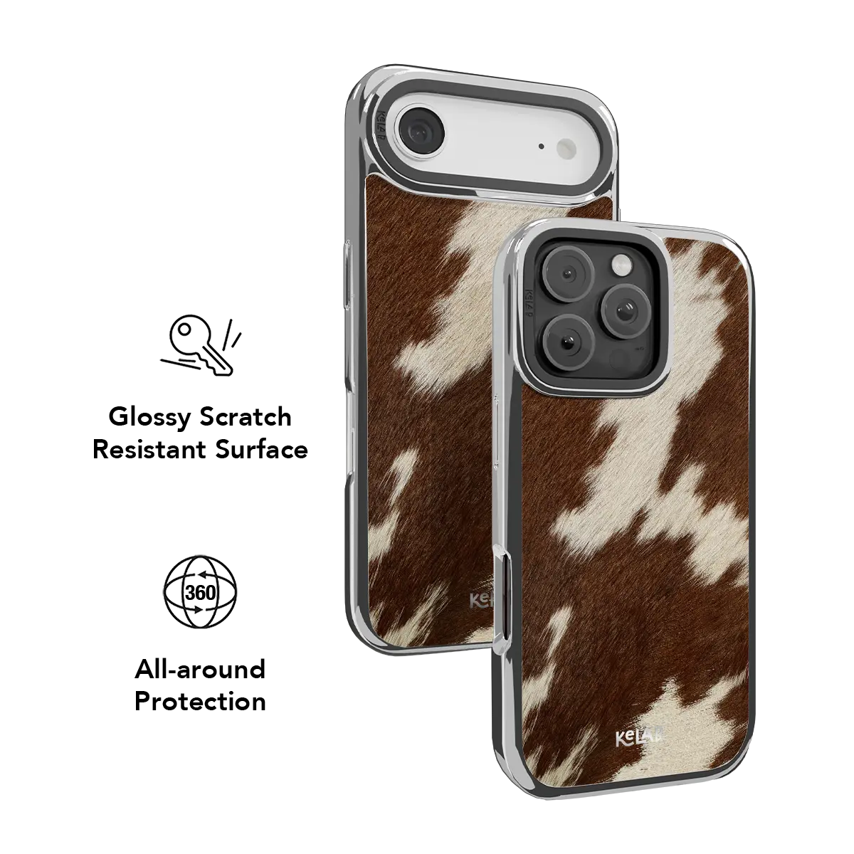 Rodeo Drive | Brown & White Cow Print iPhone Case