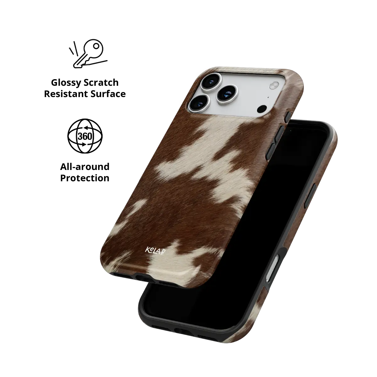 Rodeo Drive | Brown & White Cow Print iPhone Case