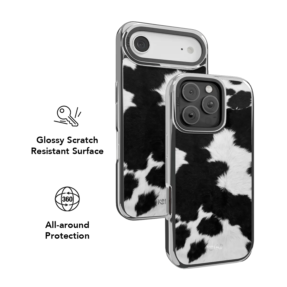Cow Bell | Black & White Cow Print iPhone Case