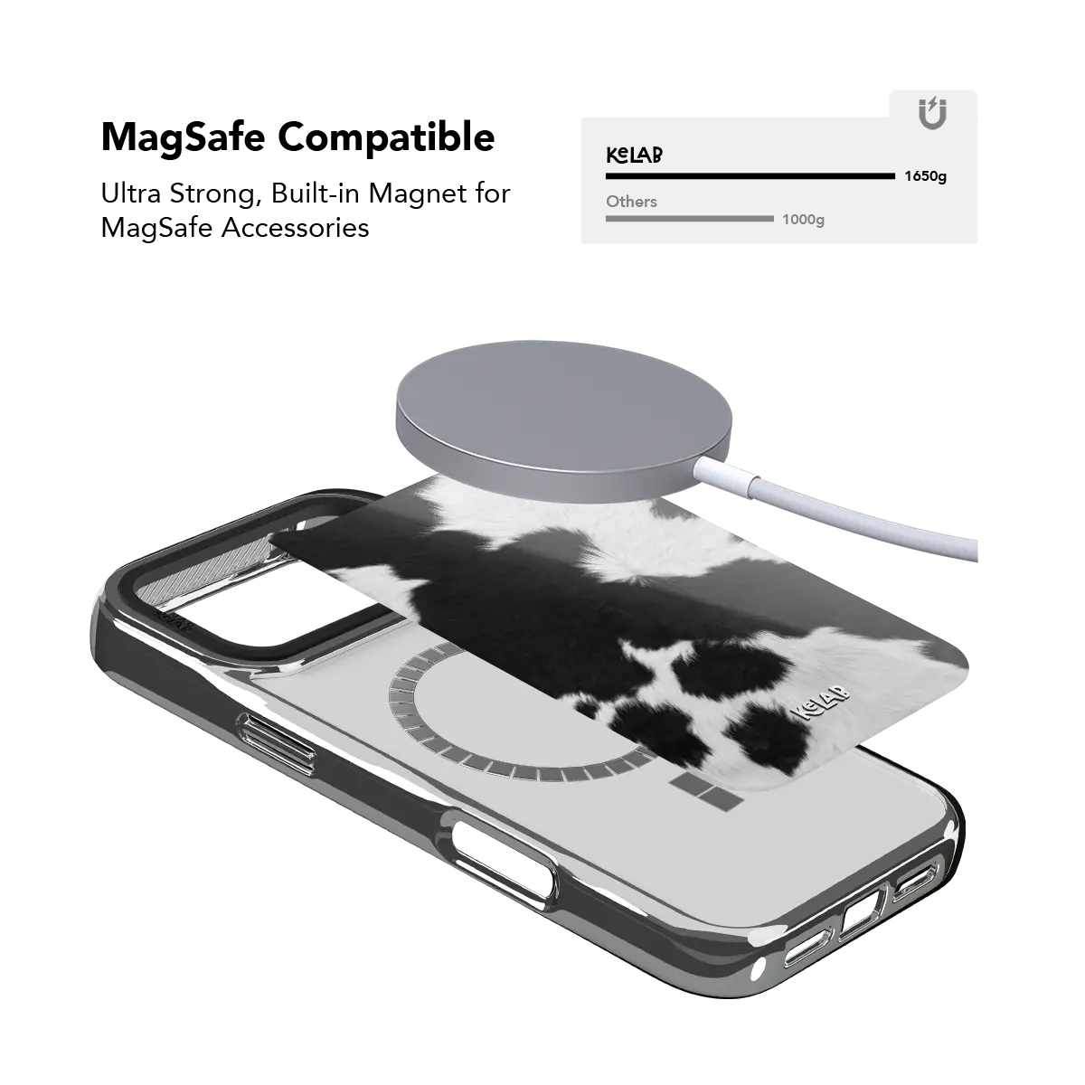 Cow Bell | Black & White Cow Print iPhone Case