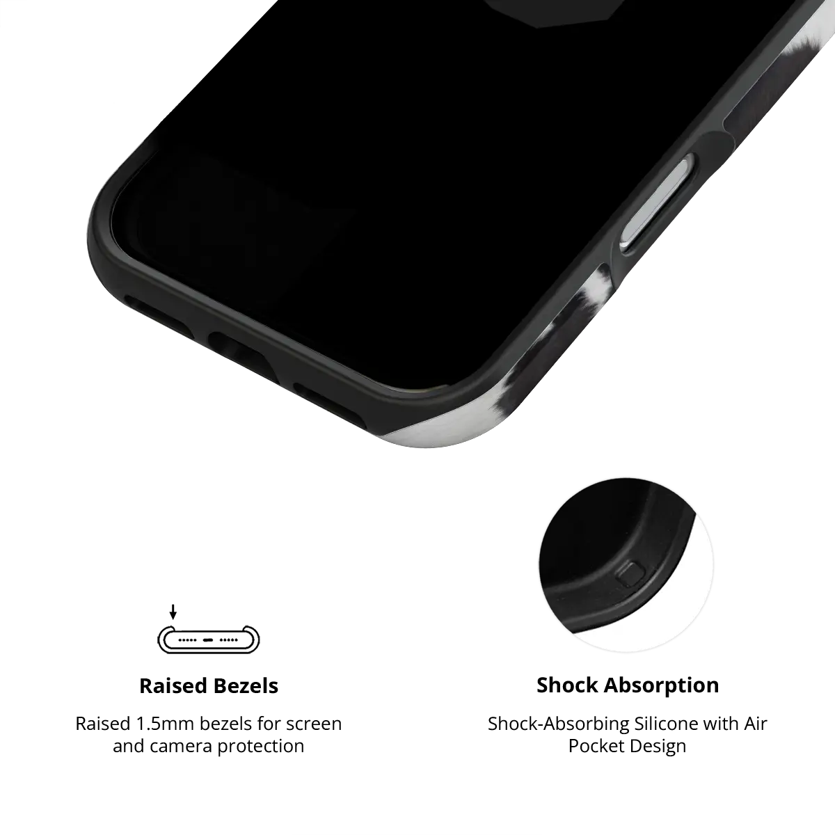 Cow Bell | Black & White Cow Print iPhone Case