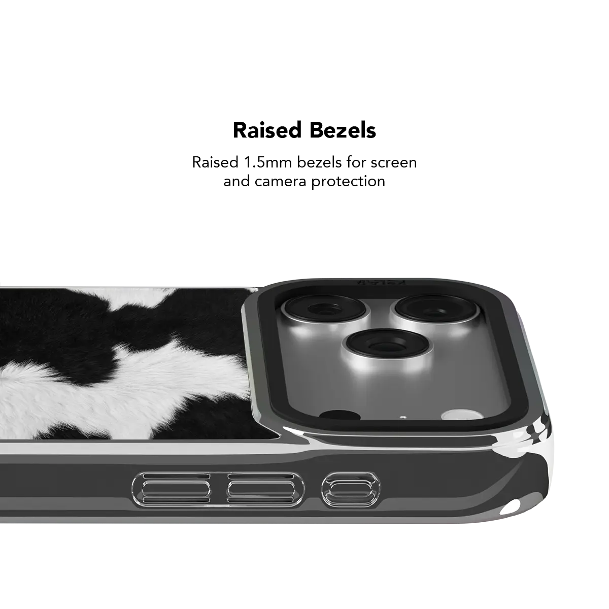 Cow Bell | Black & White Cow Print iPhone Case
