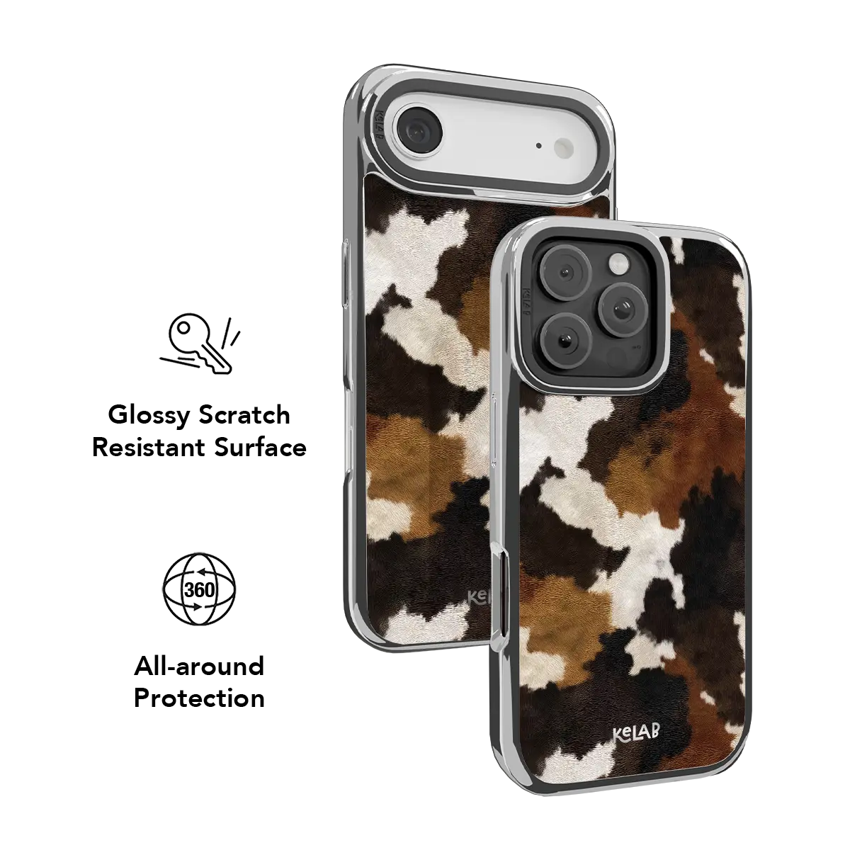 Cattle Drive | Brown & Black Cow Print iPhone Case