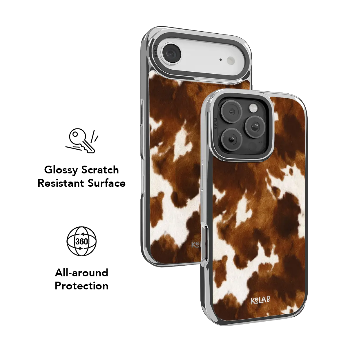 Milk & Mahogany | Brown & Cream Cow Print iPhone Case