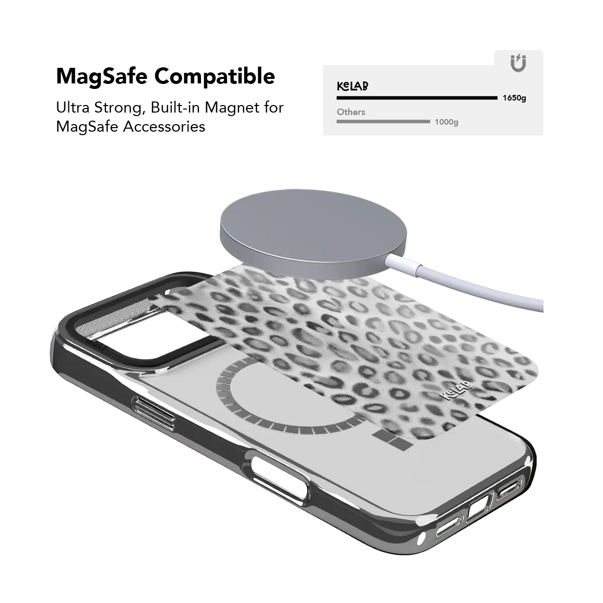 Platinum Predator | Black & White Cheetah Print iPhone Case