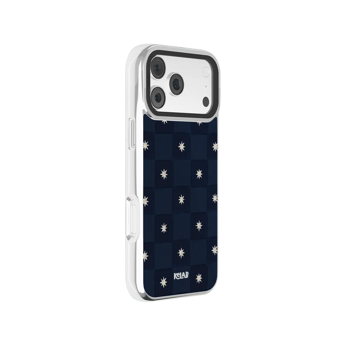 Celestial Check | Navy Checkered iPhone Case