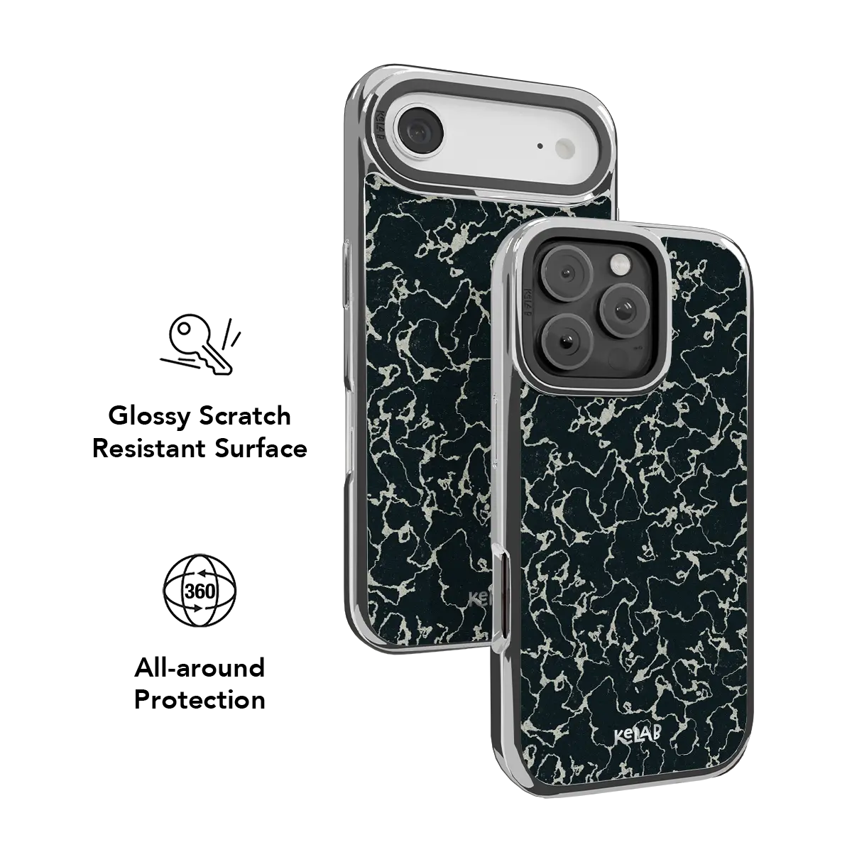 Obsidian Vein | Abstract Black Marble iPhone Case