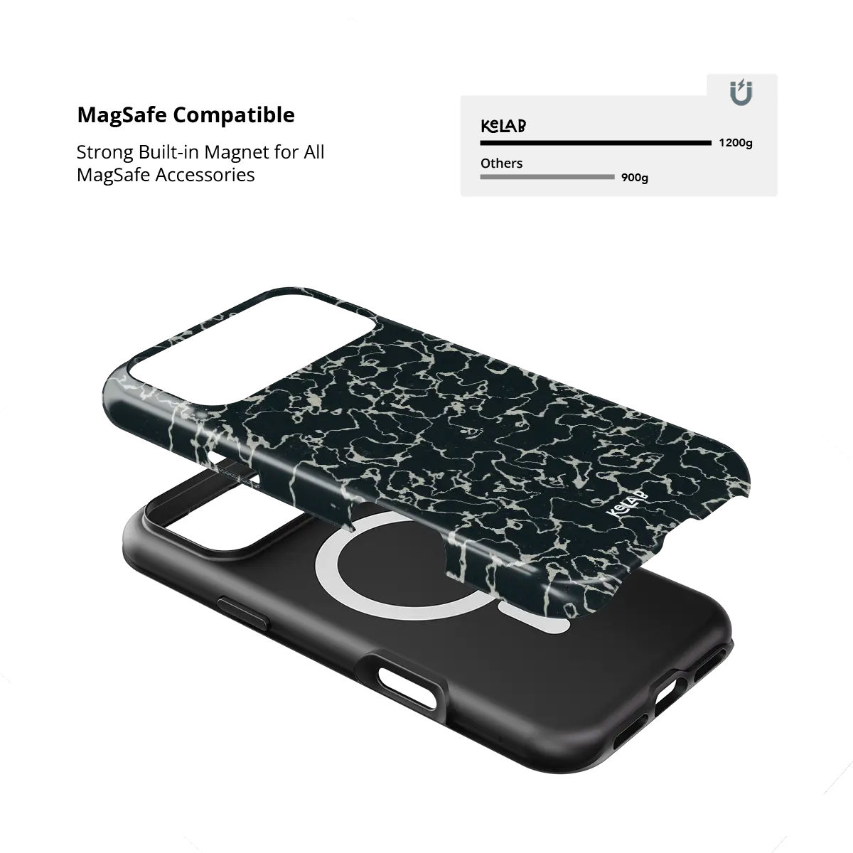Obsidian Vein | Abstract Black Marble iPhone Case