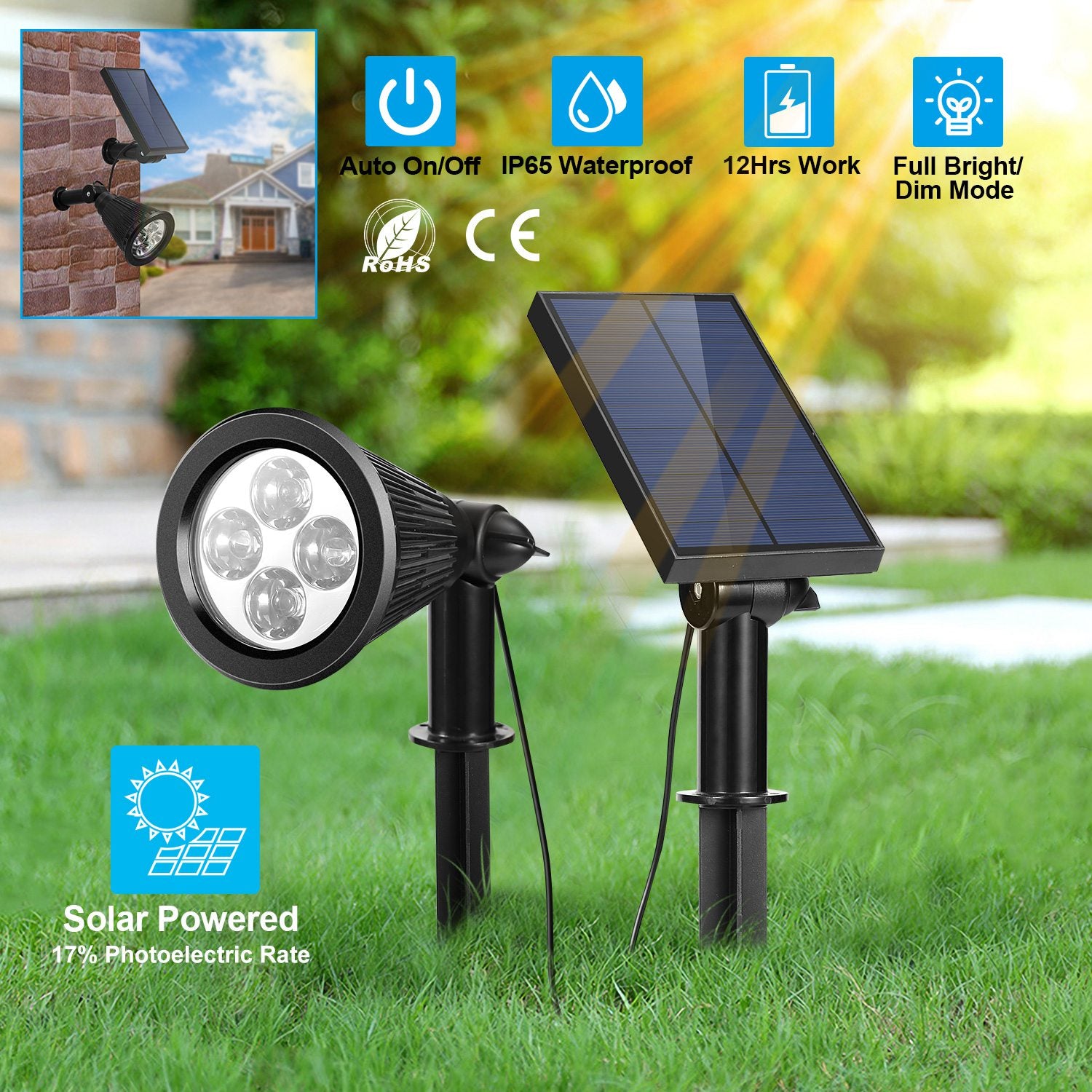 Solarek Led Solar Security Motion Sensor Lights - Waterproof, Eco-Friendly For Outdoor Use