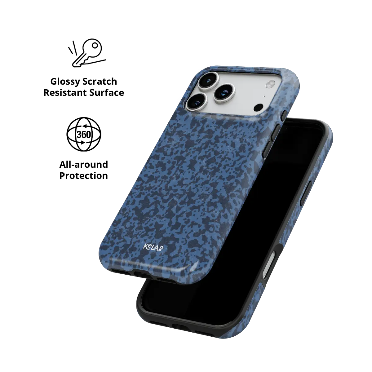 Deep Sea Static | Dark Blue Marble iPhone Case