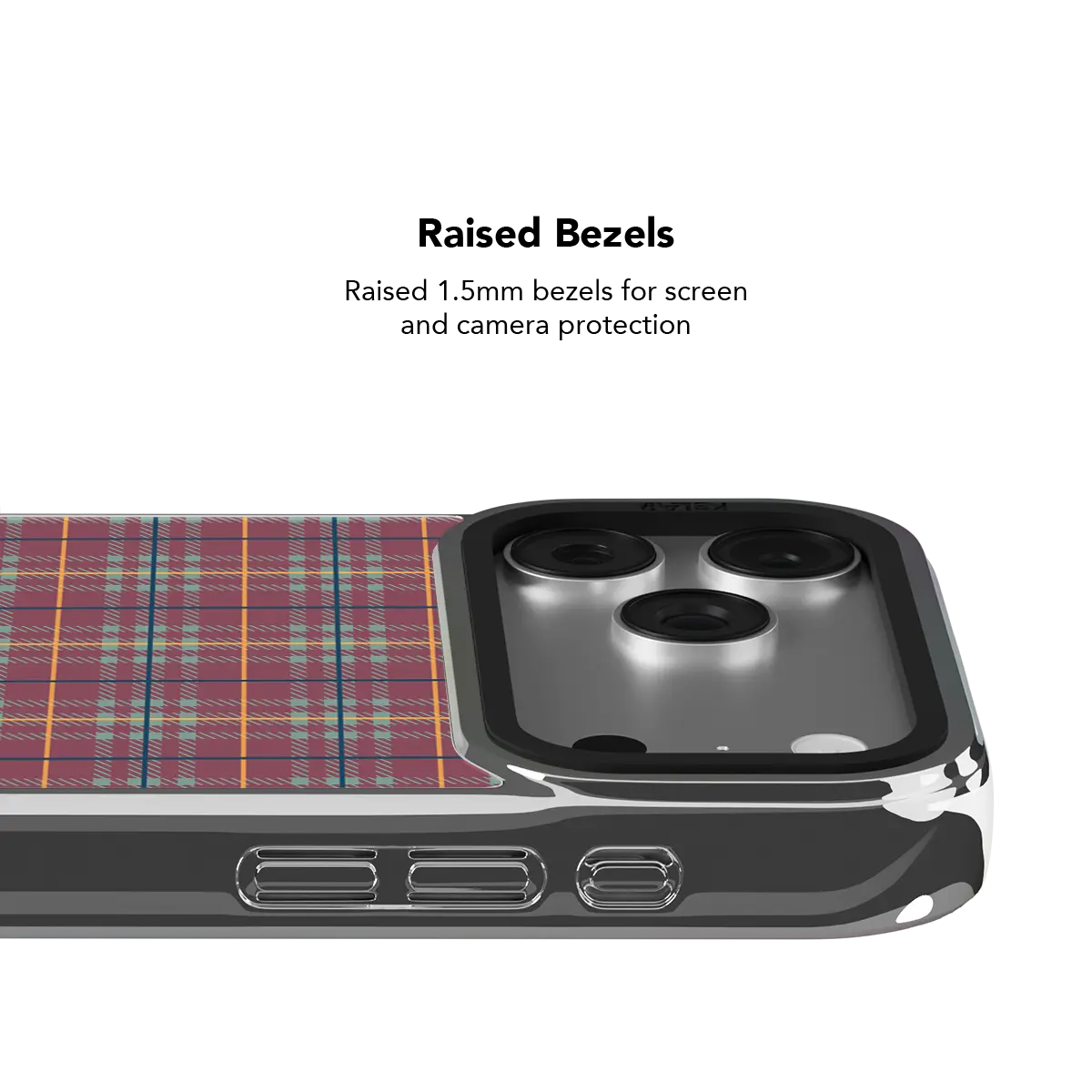 Mullberry Hue | Mauve & Teal Plaid iPhone Case