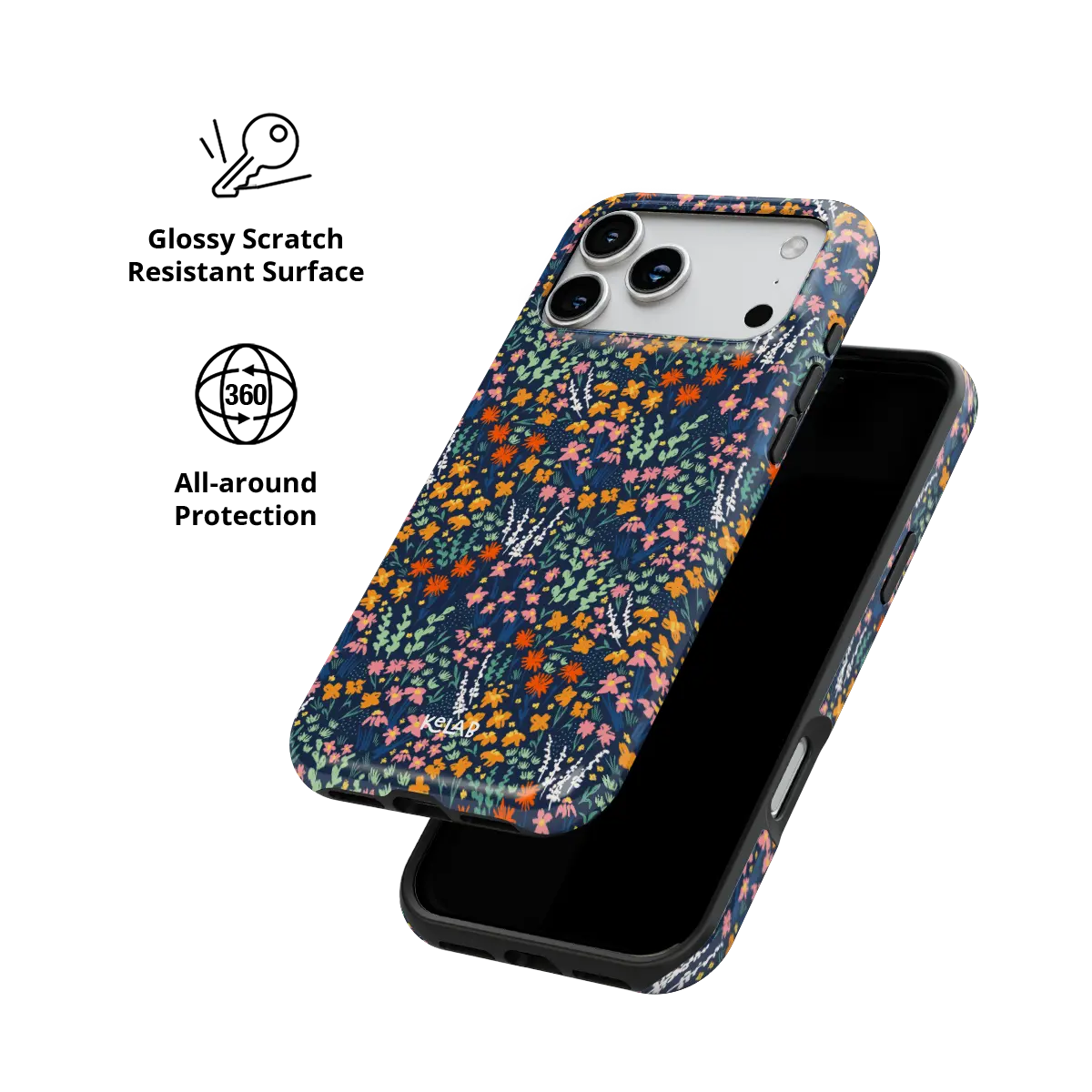 Midnight Meadow | Vibrant Wildflower iPhone Case