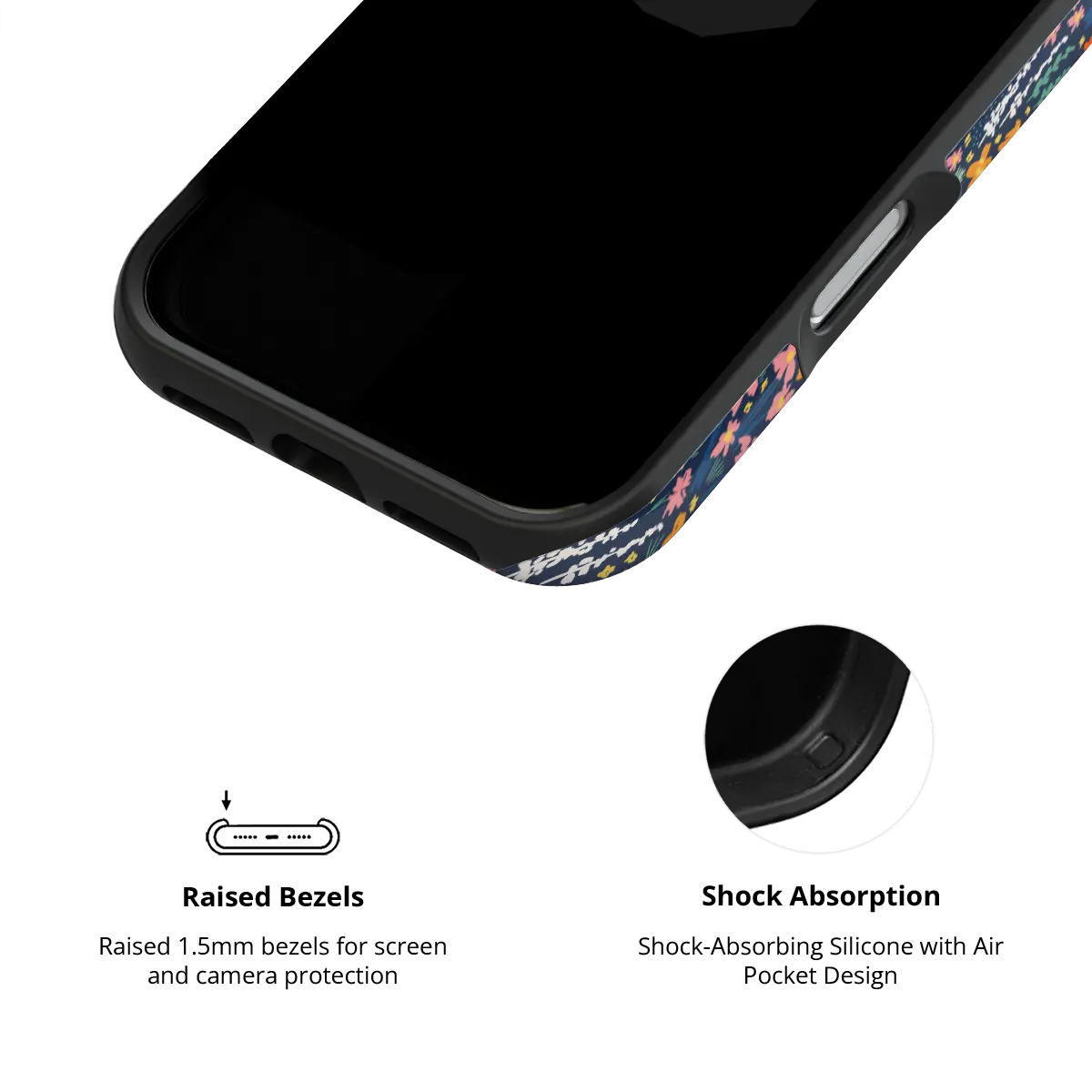 Midnight Meadow | Vibrant Wildflower iPhone Case