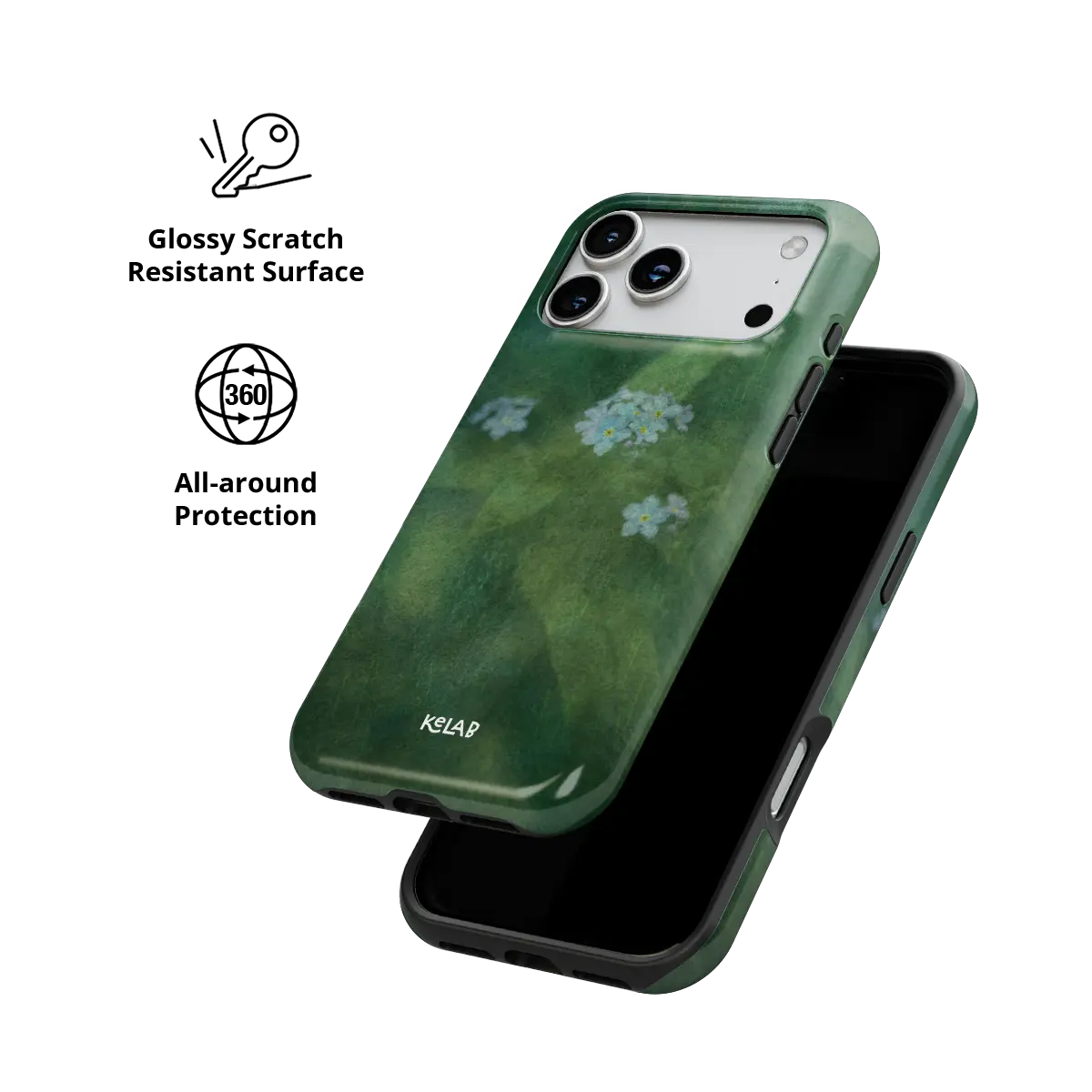 Misty Morning | Deep Green Floral iPhone Case