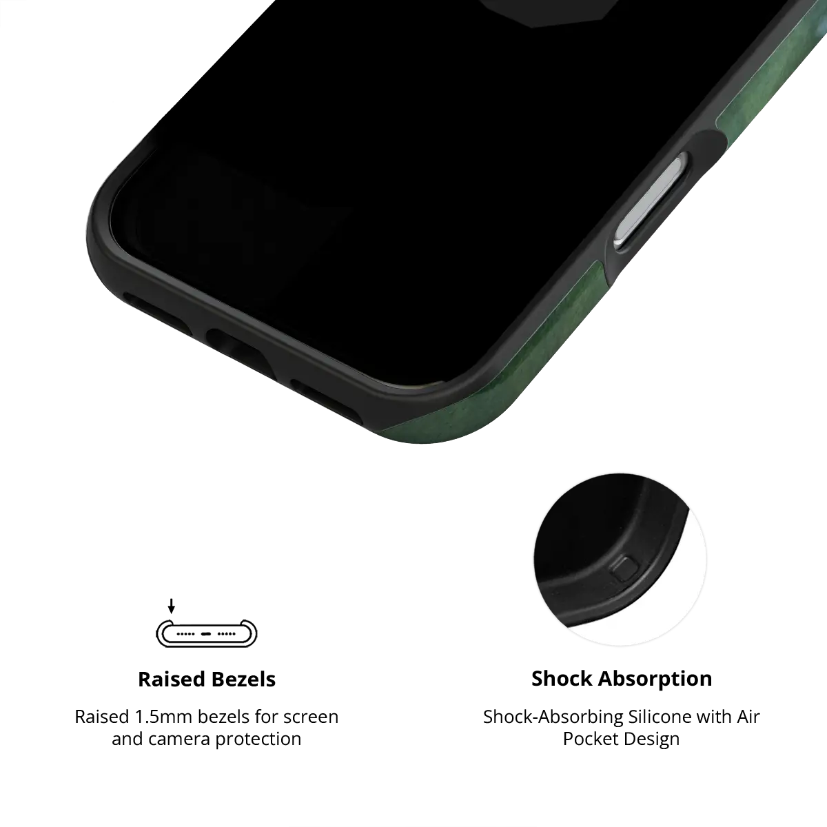 Misty Morning | Deep Green Floral iPhone Case