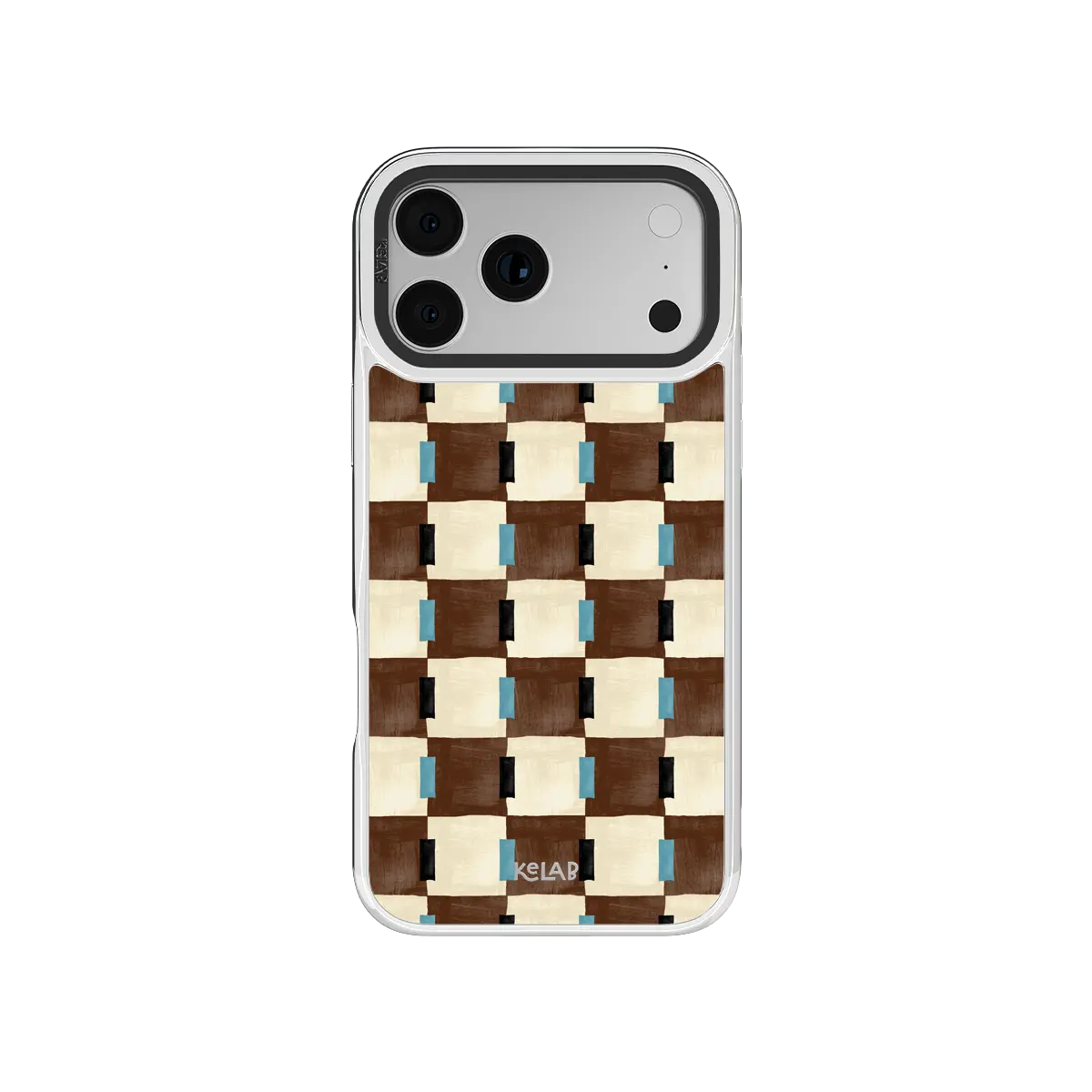 Cerulean Check | Blue & Brown Checkered iPhone Case