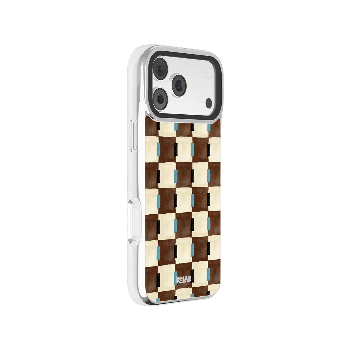 Cerulean Check | Blue & Brown Checkered iPhone Case