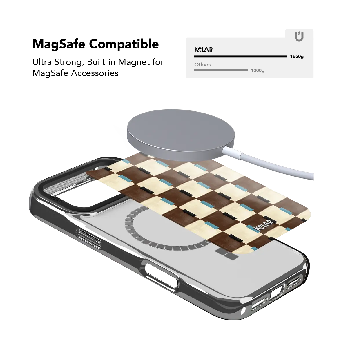 Cerulean Check | Blue & Brown Checkered iPhone Case