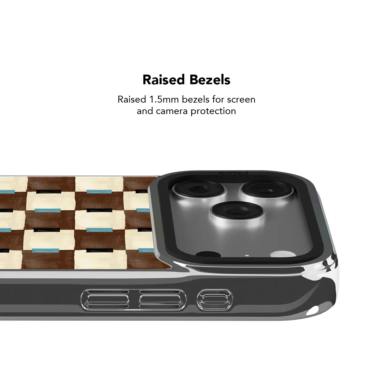 Cerulean Check | Blue & Brown Checkered iPhone Case
