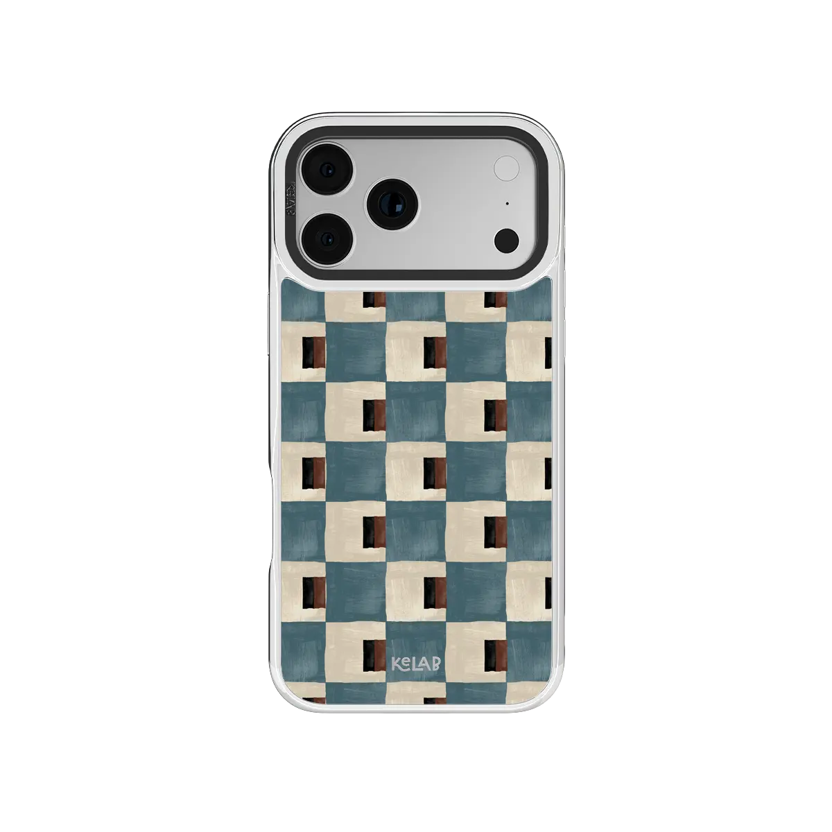 Terra Teal | Teal & Brown Checkered iPhone Case