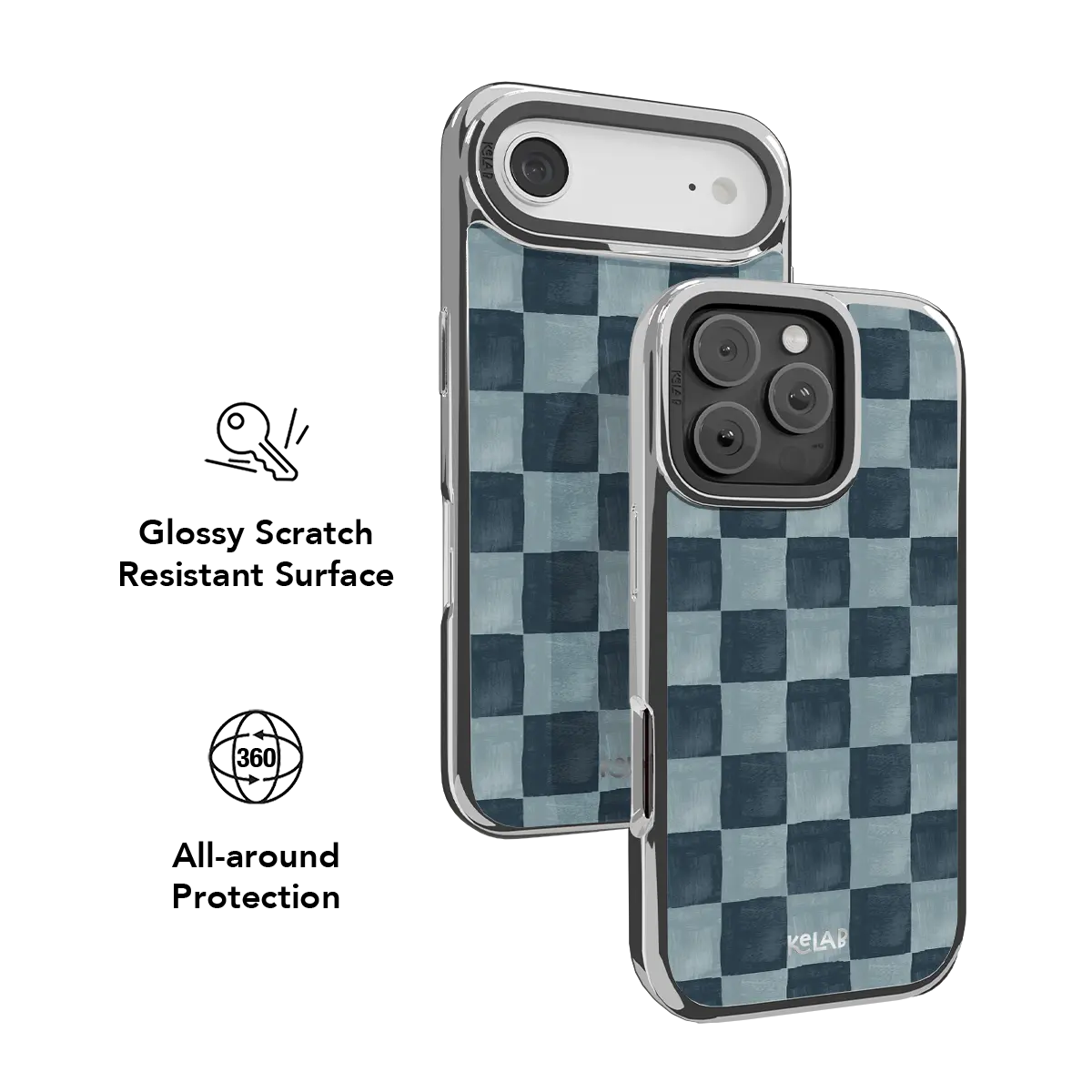 Marine Check | Navy Blue Checkered iPhone Case