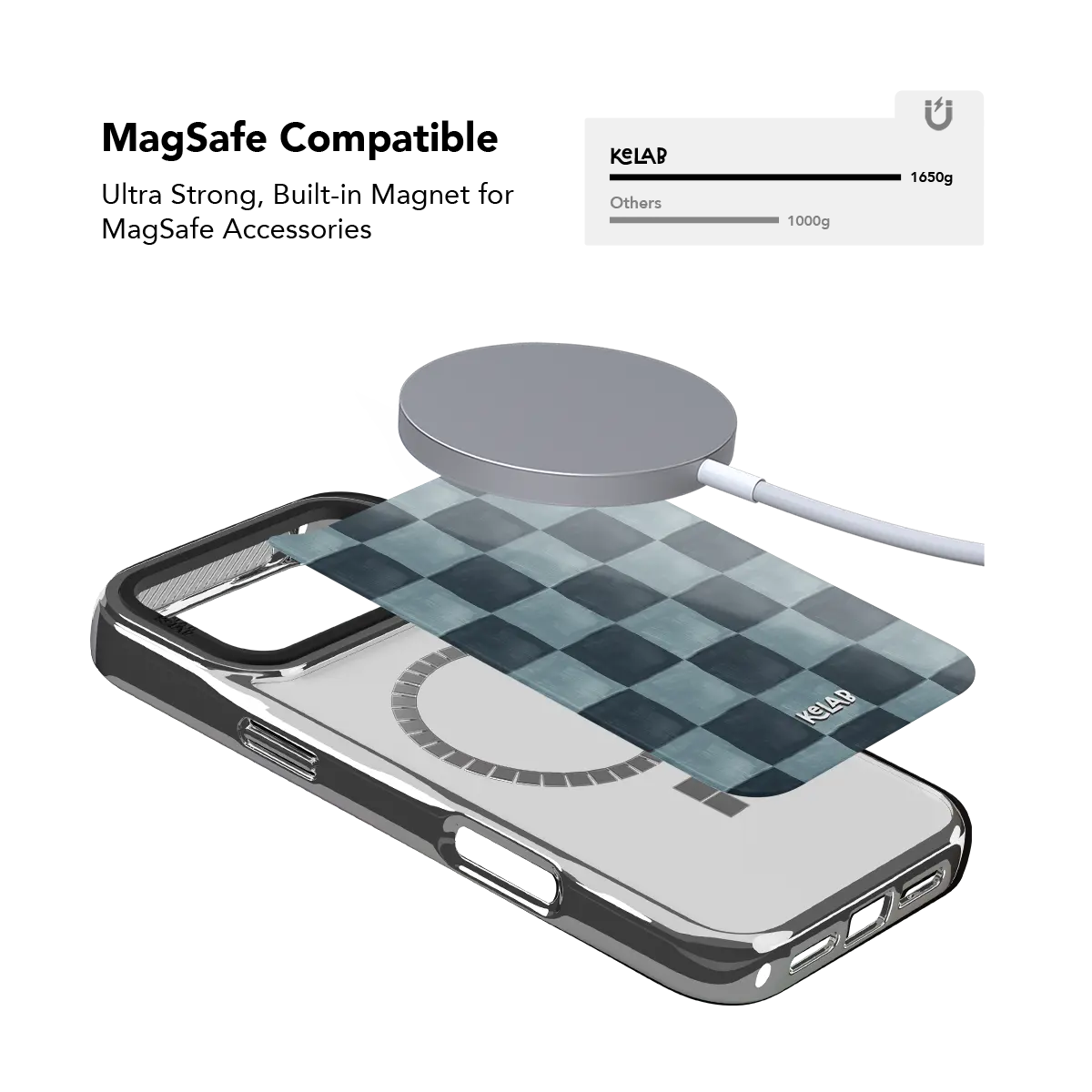 Marine Check | Navy Blue Checkered iPhone Case